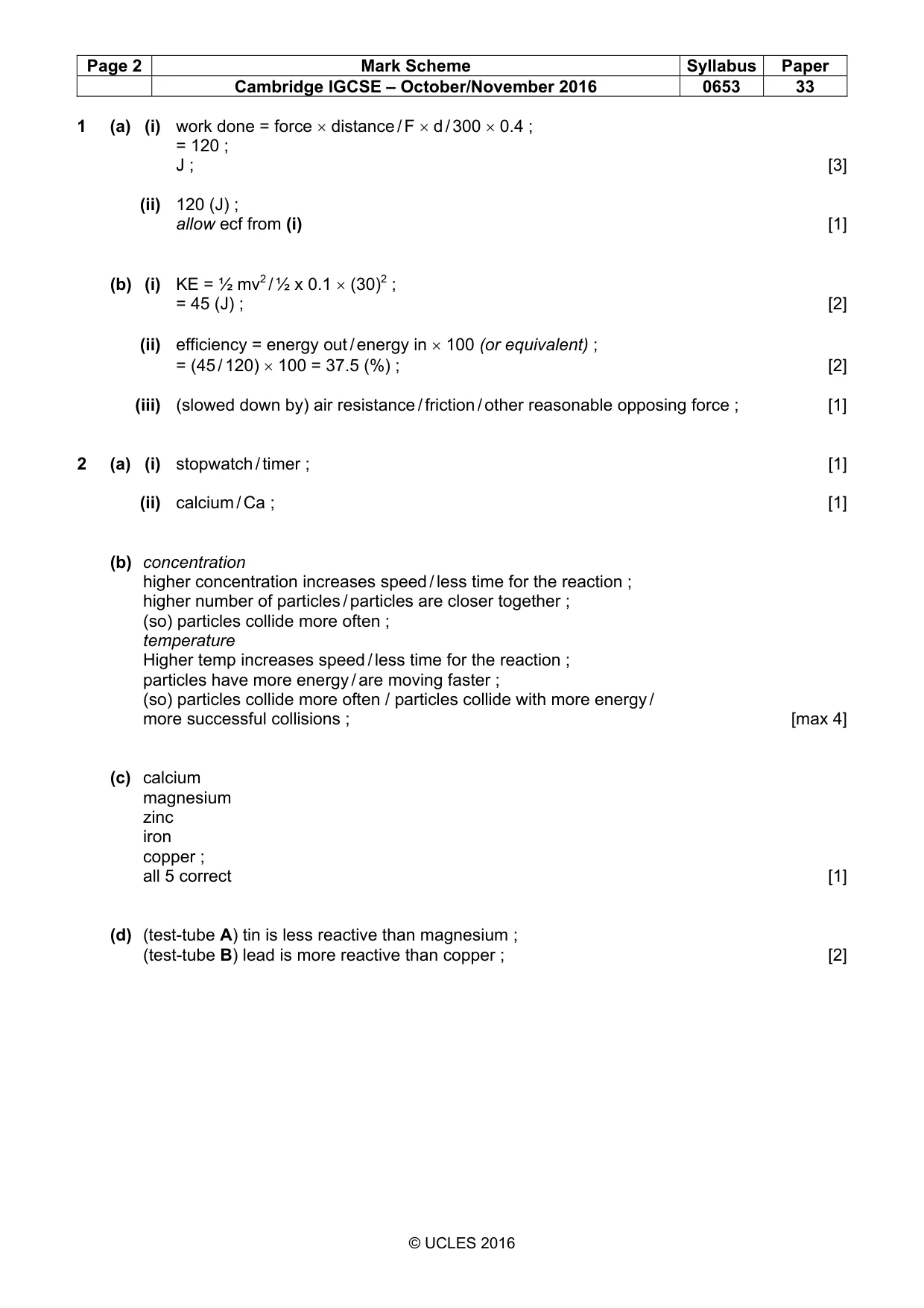 Mark scheme, page 2 of 6