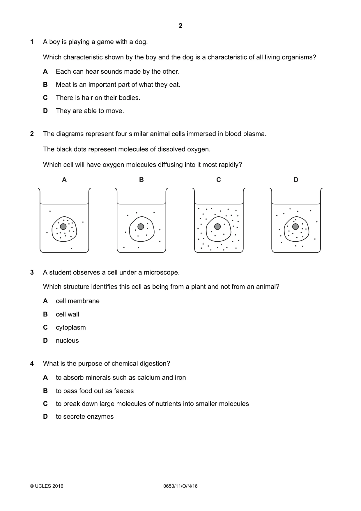 Cambridge IGCSE Science - Combined 0653 2016 Oct/Nov Paper 1 · Variant 1 question paper, page 2 of 20
