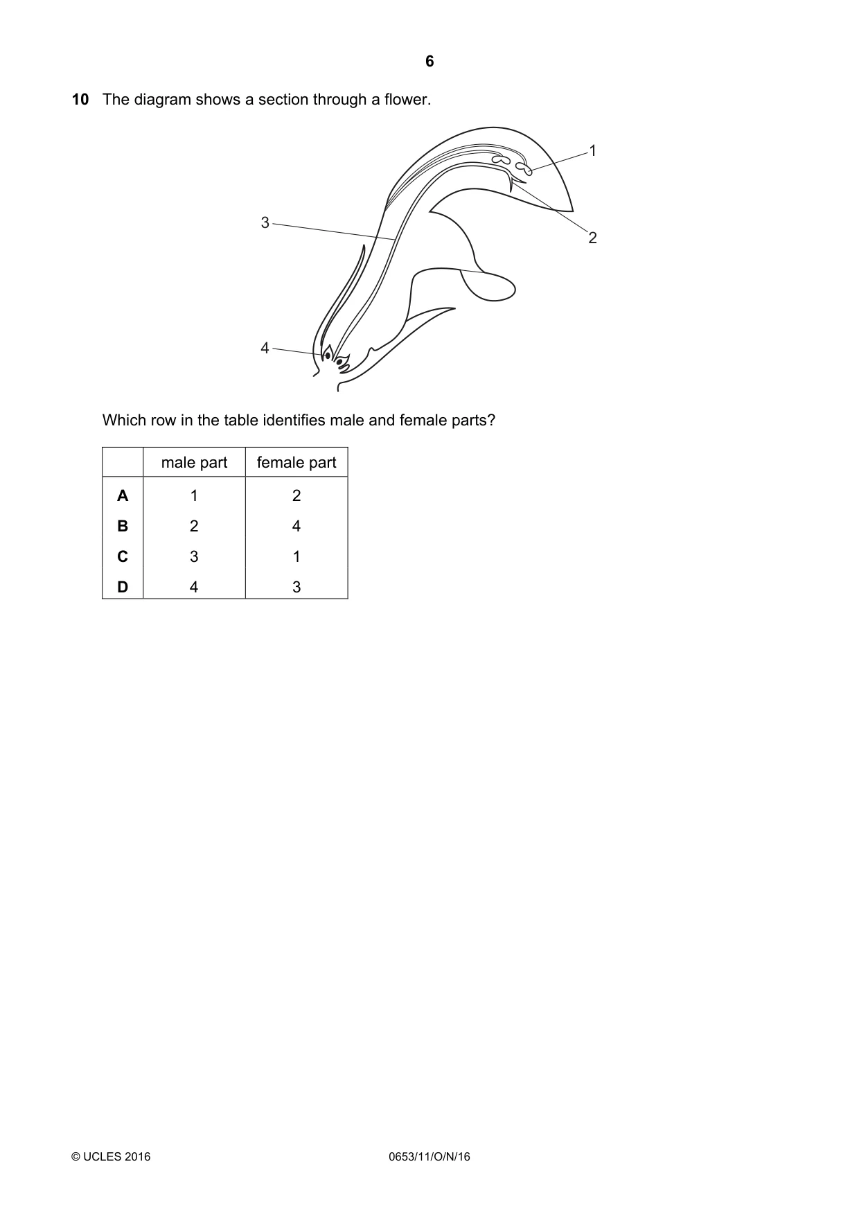 Cambridge IGCSE Science - Combined 0653 2016 Oct/Nov Paper 1 · Variant 1 question paper, page 6 of 20