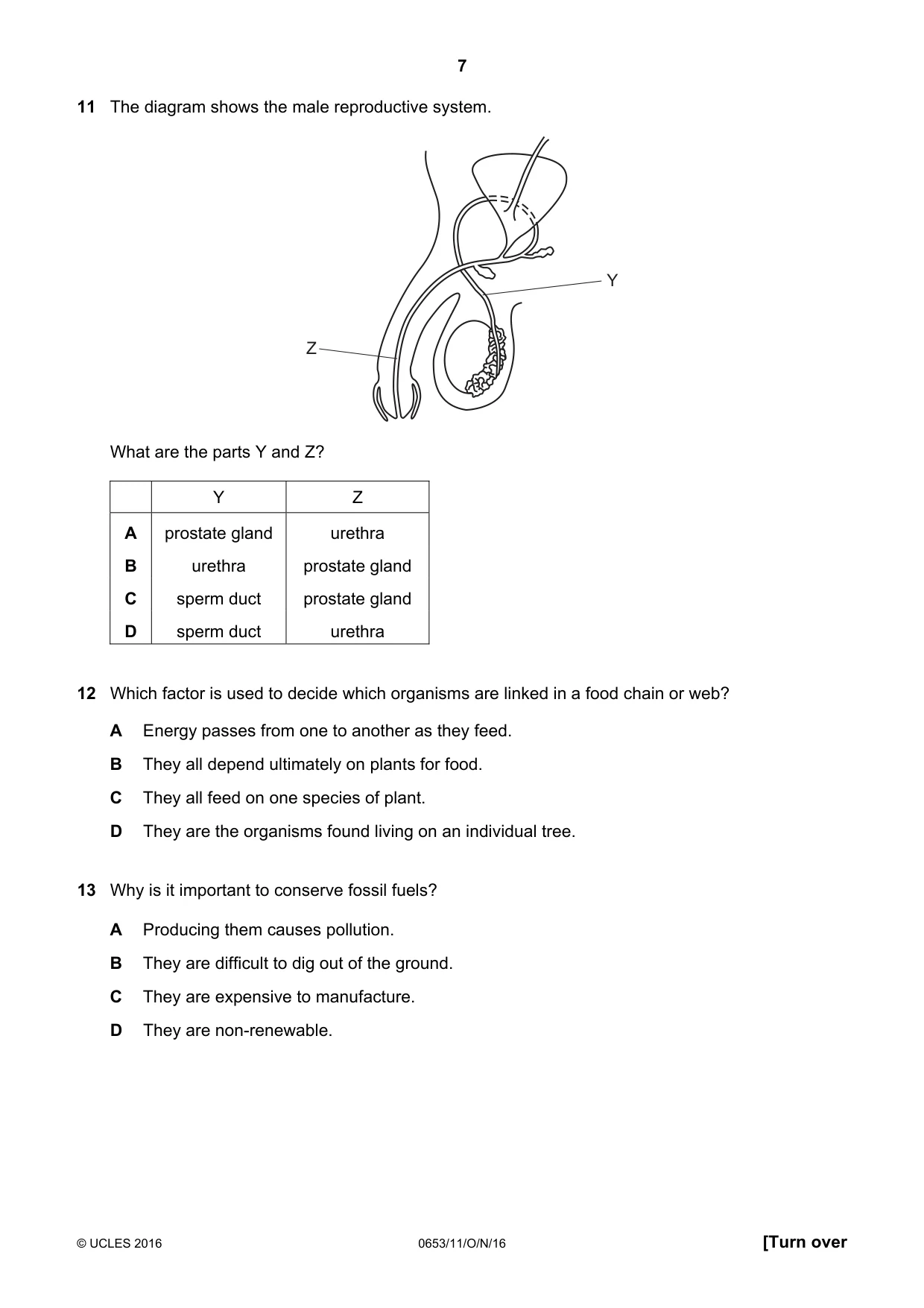 Cambridge IGCSE Science - Combined 0653 2016 Oct/Nov Paper 1 · Variant 1 question paper, page 7 of 20