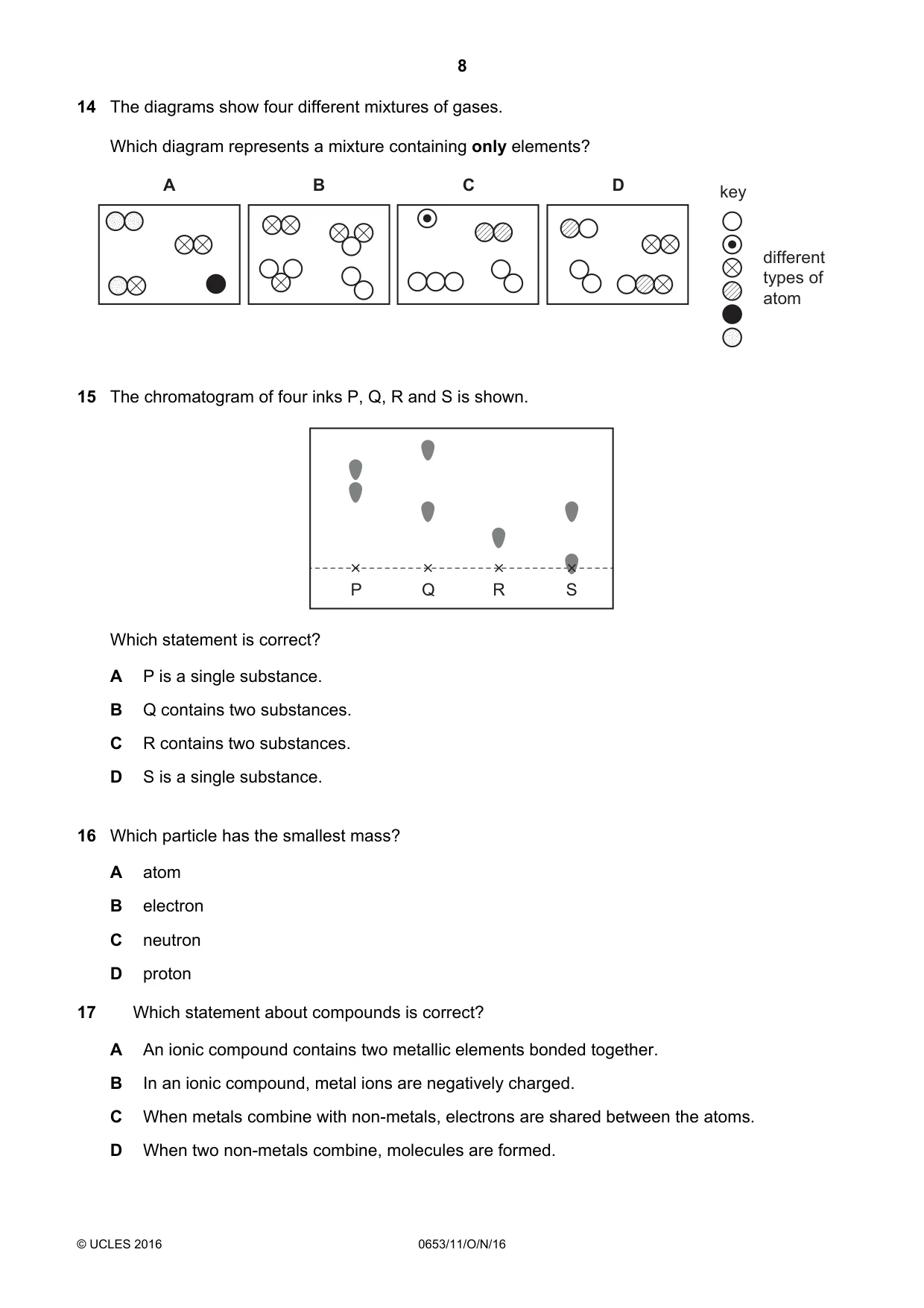 Cambridge IGCSE Science - Combined 0653 2016 Oct/Nov Paper 1 · Variant 1 question paper, page 8 of 20