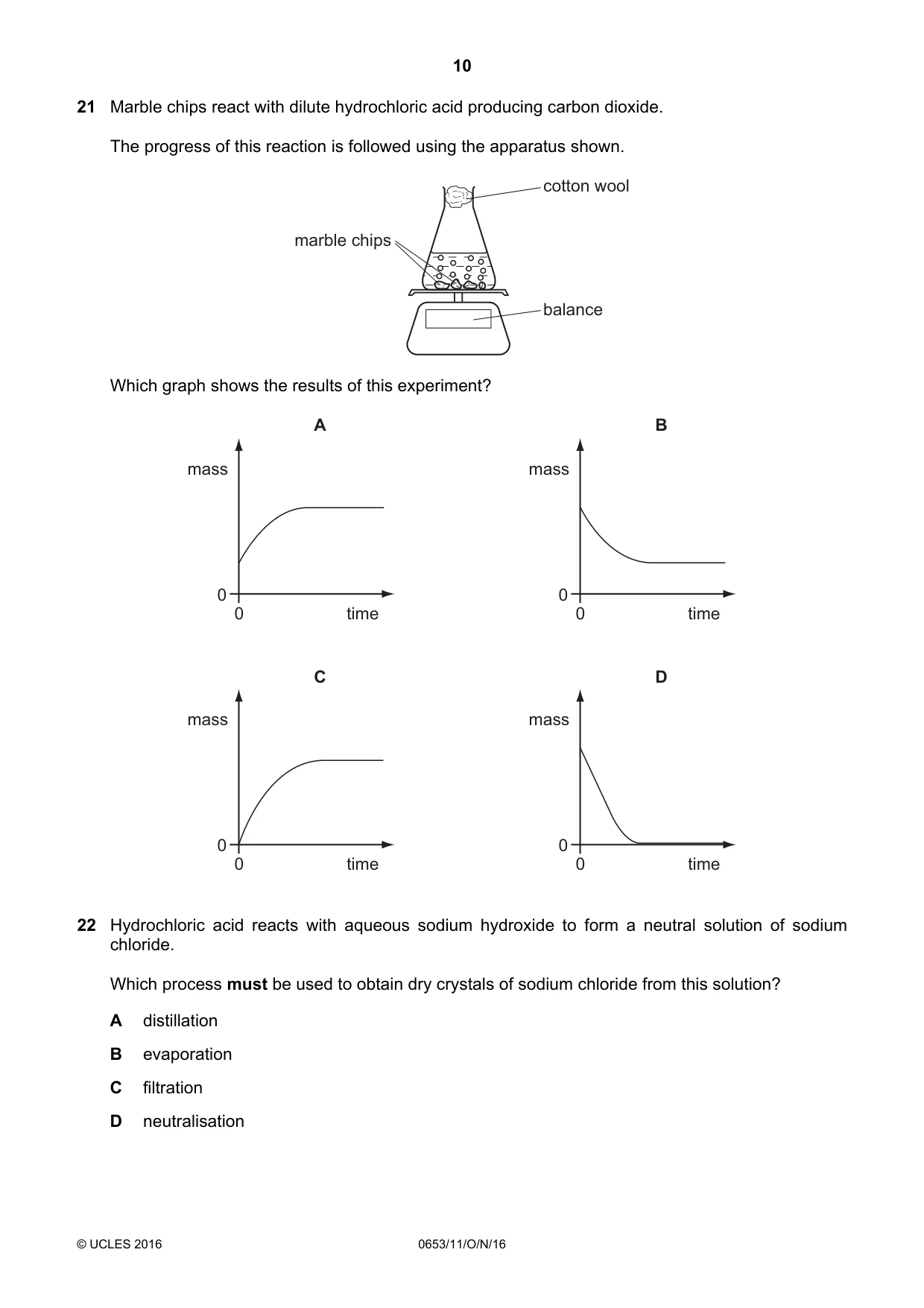 Cambridge IGCSE Science - Combined 0653 2016 Oct/Nov Paper 1 · Variant 1 question paper, page 10 of 20