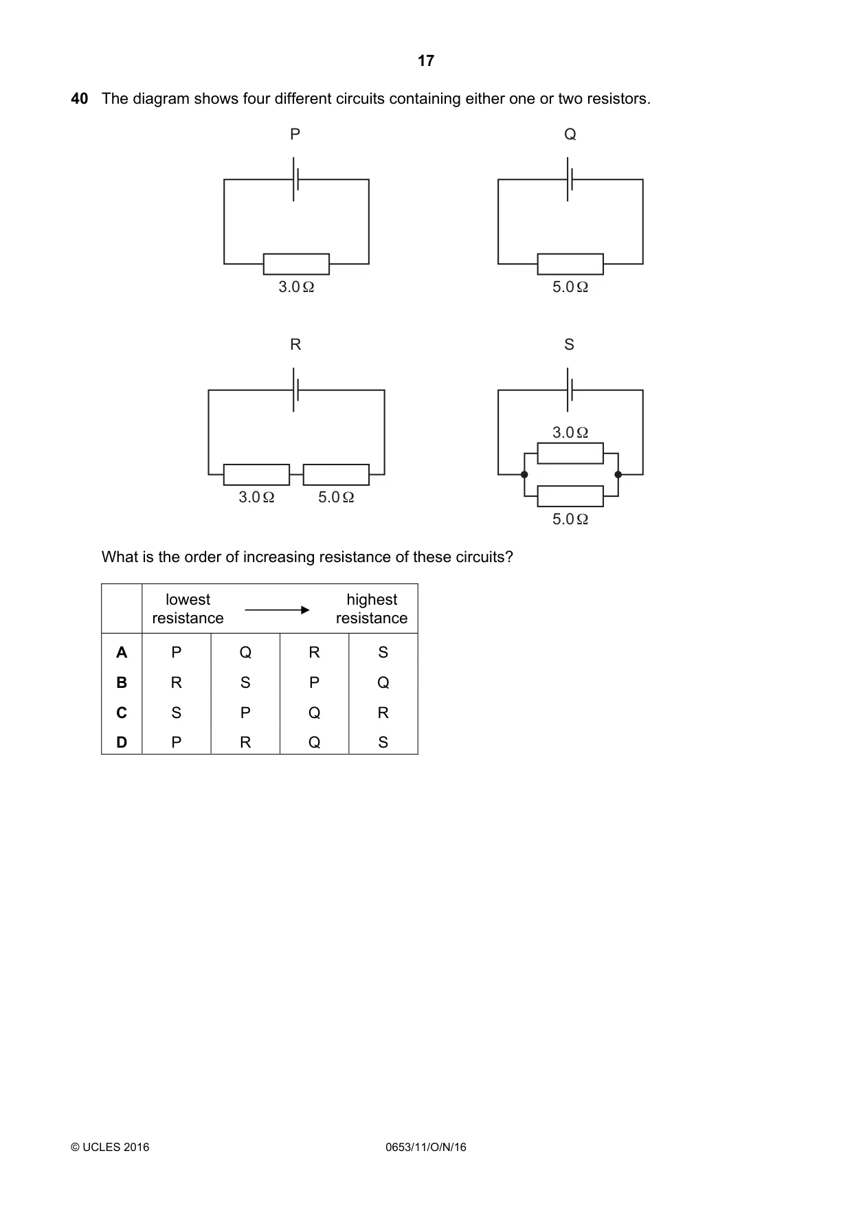 Cambridge IGCSE Science - Combined 0653 2016 Oct/Nov Paper 1 · Variant 1 question paper, page 17 of 20