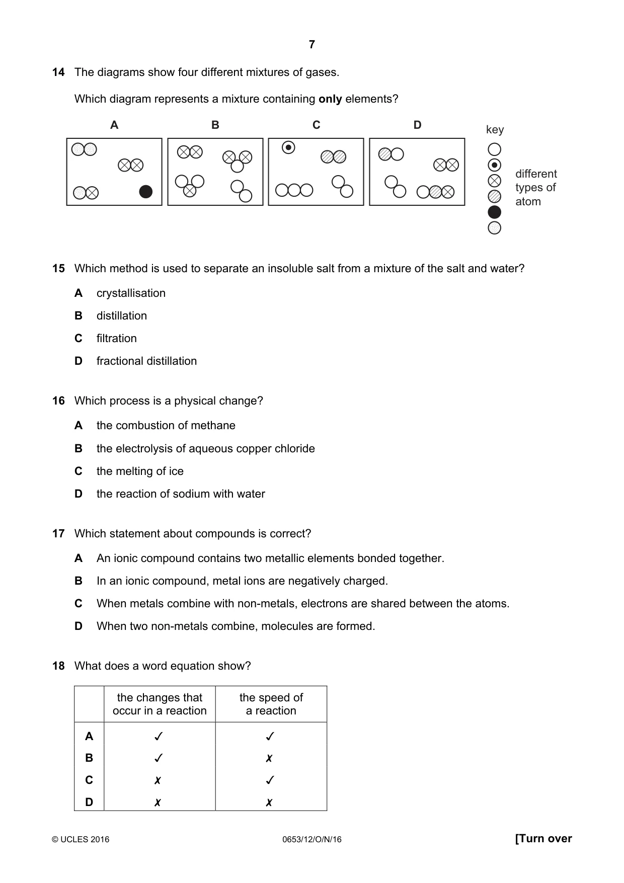 Cambridge IGCSE Science - Combined 0653 2016 Oct/Nov Paper 1 · Variant 2 question paper, page 7 of 20