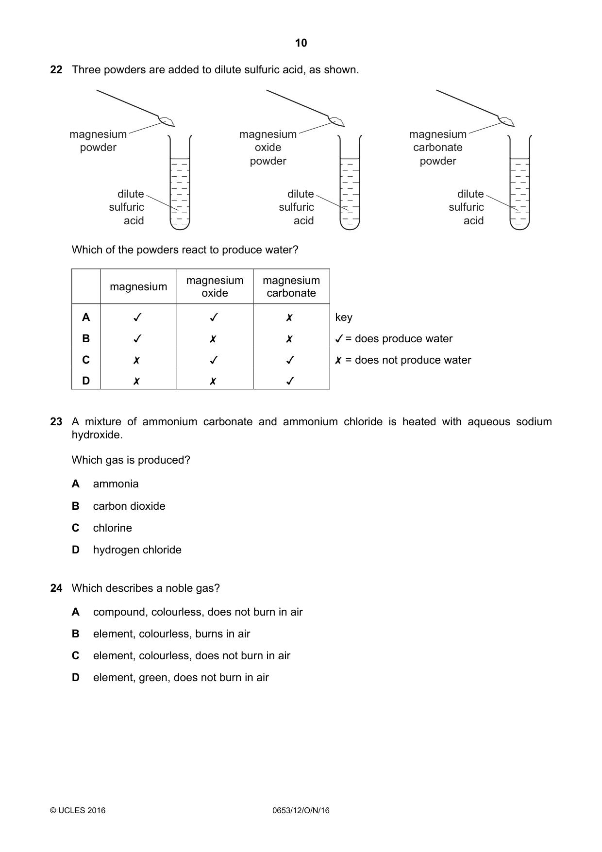 Cambridge IGCSE Science - Combined 0653 2016 Oct/Nov Paper 1 · Variant 2 question paper, page 10 of 20