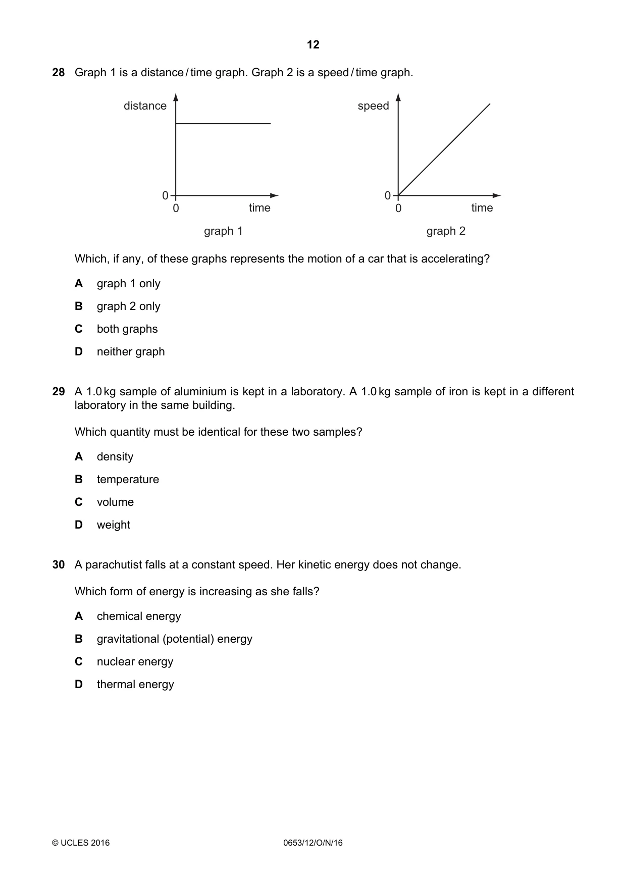 Cambridge IGCSE Science - Combined 0653 2016 Oct/Nov Paper 1 · Variant 2 question paper, page 12 of 20