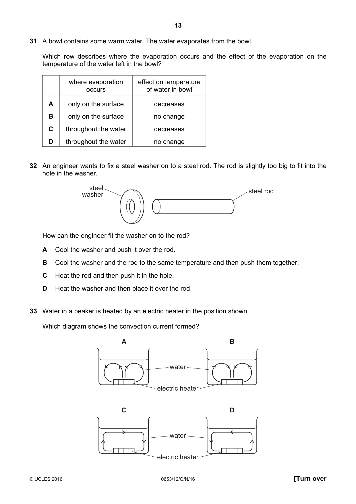 Cambridge IGCSE Science - Combined 0653 2016 Oct/Nov Paper 1 · Variant 2 question paper, page 13 of 20