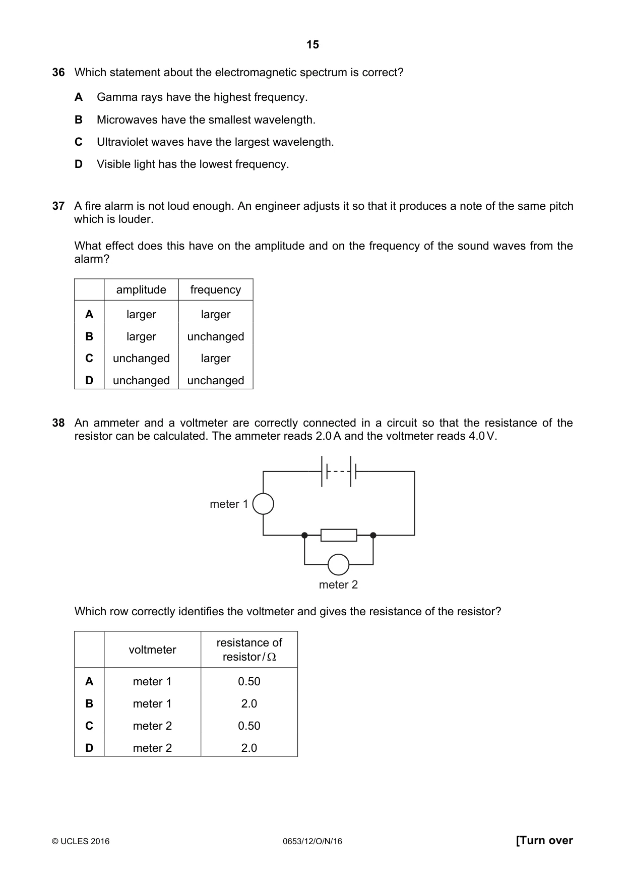 Cambridge IGCSE Science - Combined 0653 2016 Oct/Nov Paper 1 · Variant 2 question paper, page 15 of 20