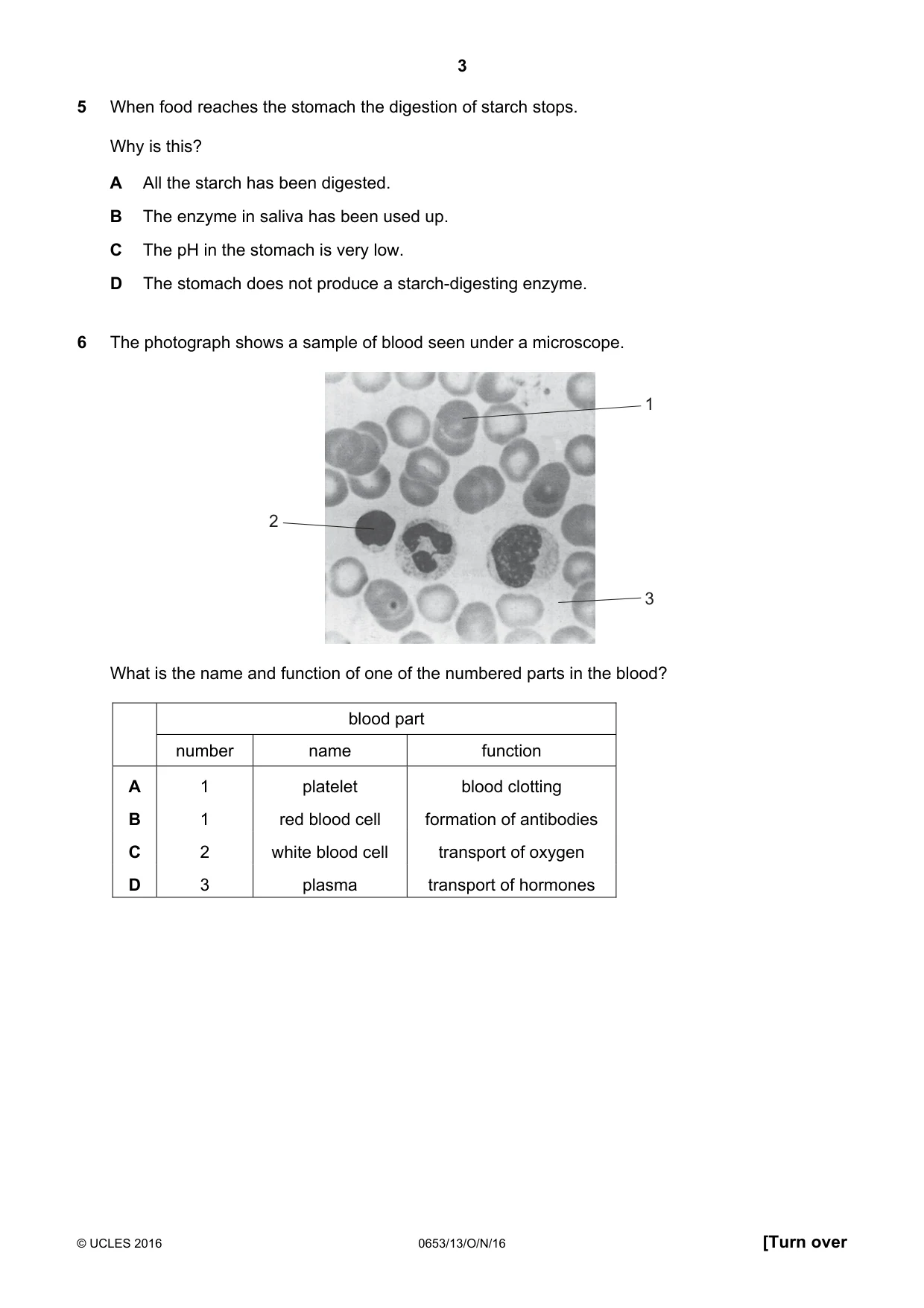Cambridge IGCSE Science - Combined 0653 2016 Oct/Nov Paper 1 · Variant 3 question paper, page 3 of 20