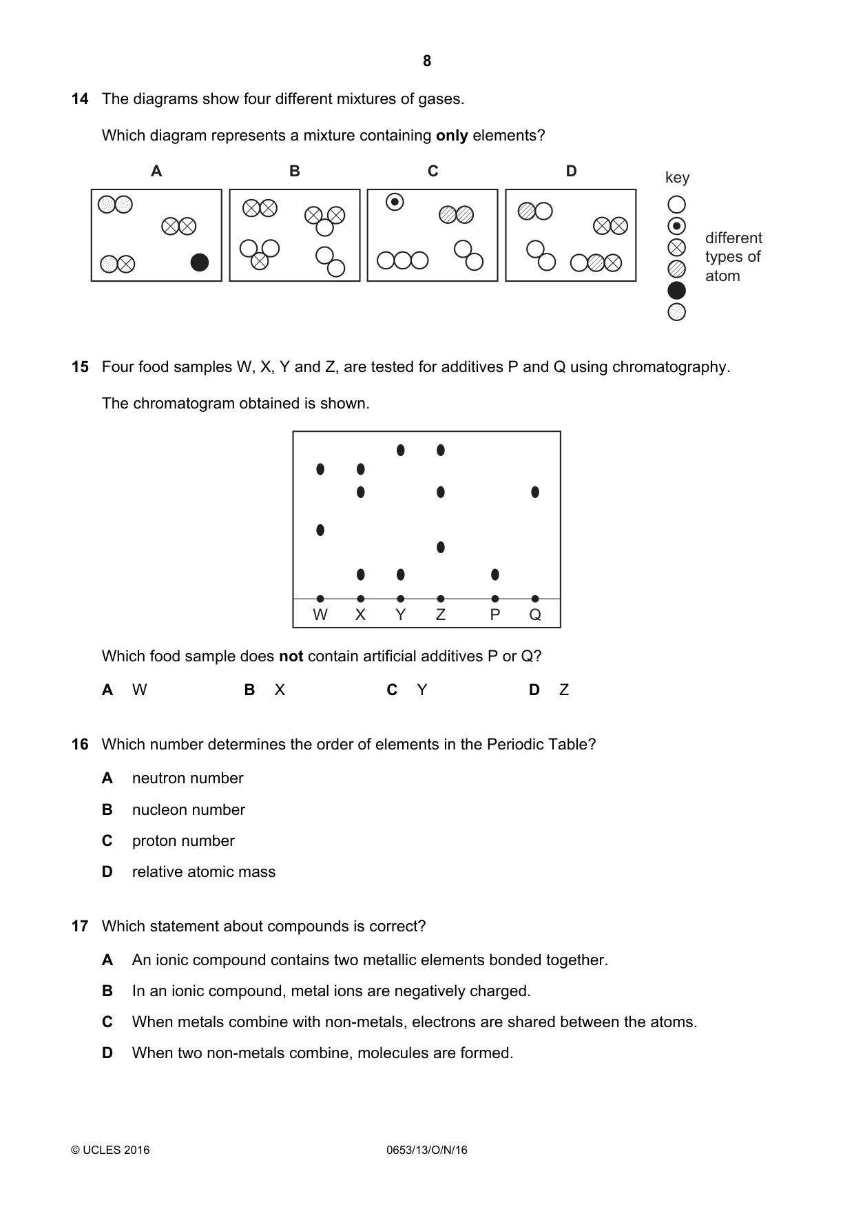 Cambridge IGCSE Science - Combined 0653 2016 Oct/Nov Paper 1 · Variant 3 question paper, page 8 of 20