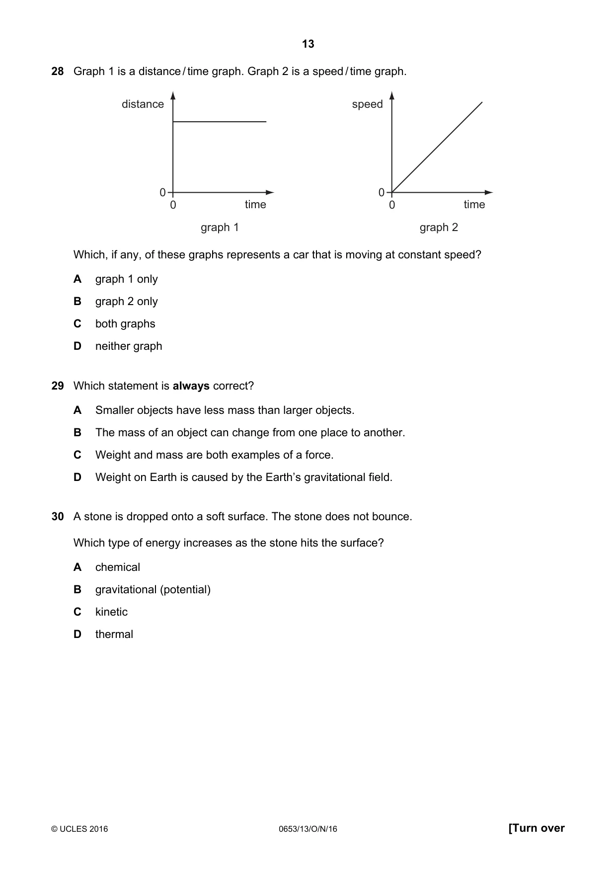 Cambridge IGCSE Science - Combined 0653 2016 Oct/Nov Paper 1 · Variant 3 question paper, page 13 of 20