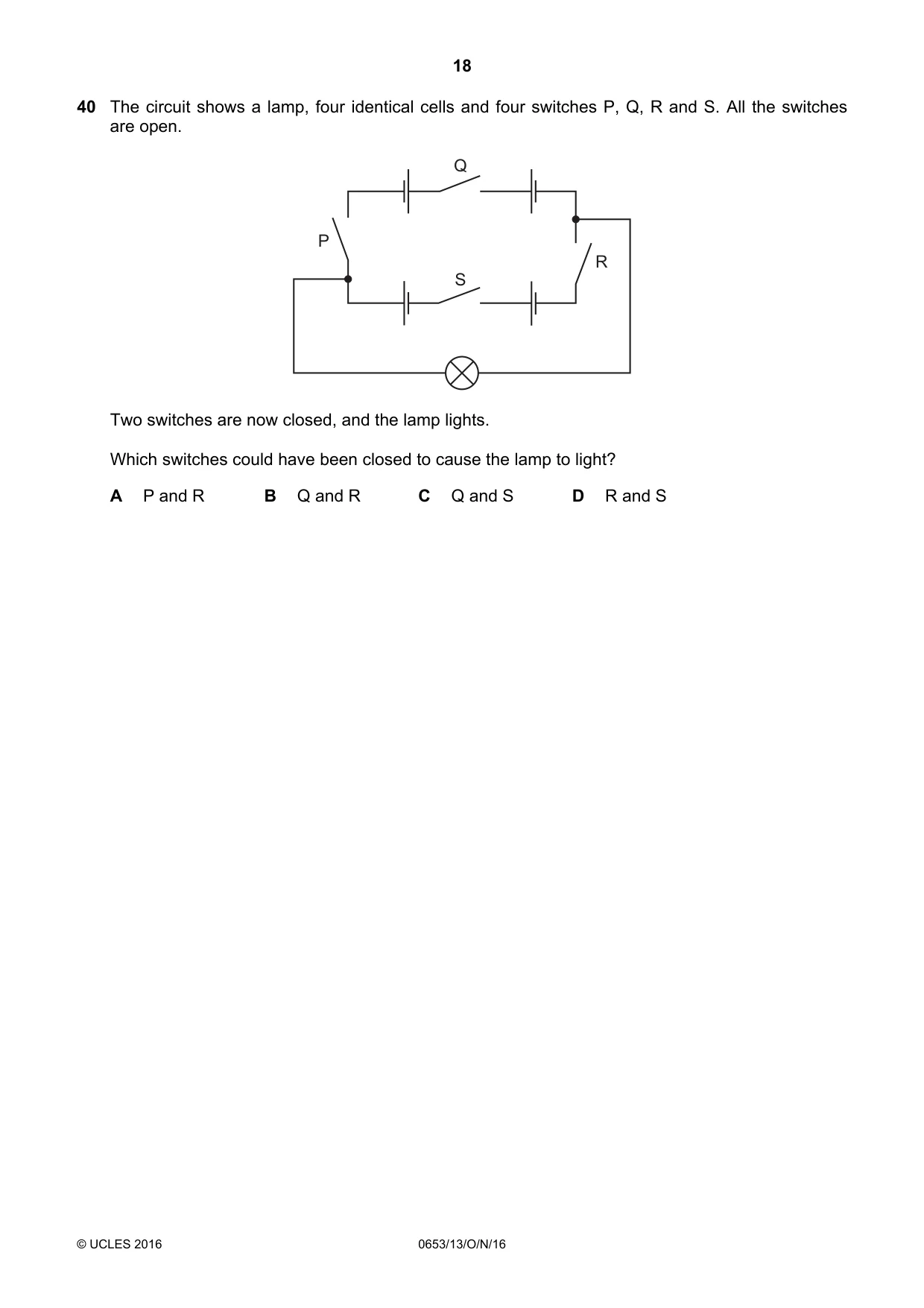 Cambridge IGCSE Science - Combined 0653 2016 Oct/Nov Paper 1 · Variant 3 question paper, page 18 of 20
