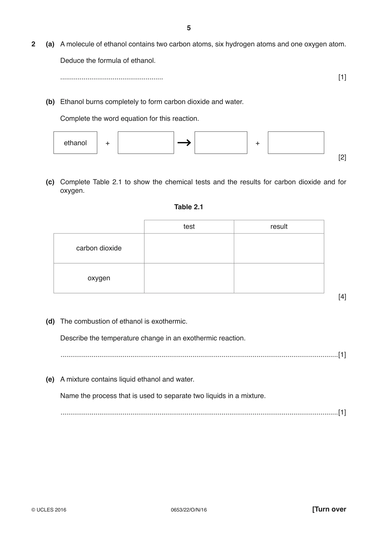 Cambridge IGCSE Science - Combined 0653 2016 Oct/Nov Paper 2 · Variant 2 question paper, page 5 of 24