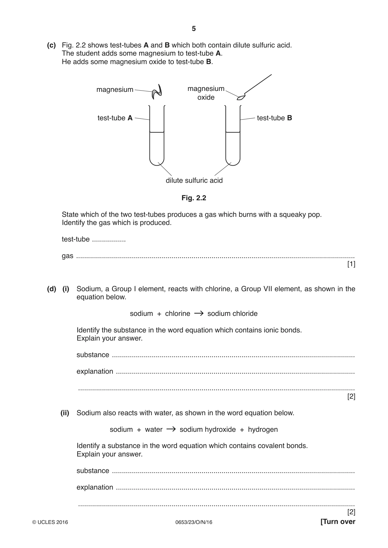 Cambridge IGCSE Science - Combined 0653 2016 Oct/Nov Paper 2 · Variant 3 question paper, page 5 of 20