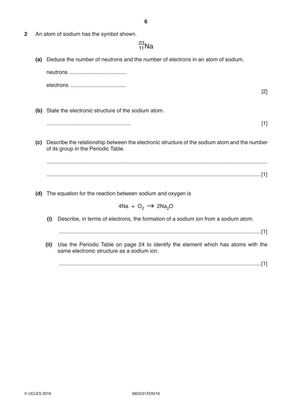 Cambridge IGCSE Science - Combined 0653 2016 Oct/Nov Paper 3 · Variant 1 question paper, page 6 of 24
