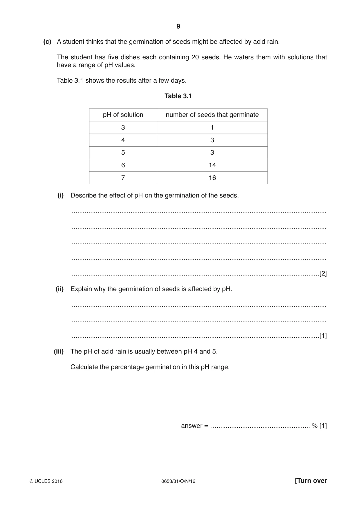 Cambridge IGCSE Science - Combined 0653 2016 Oct/Nov Paper 3 · Variant 1 question paper, page 9 of 24