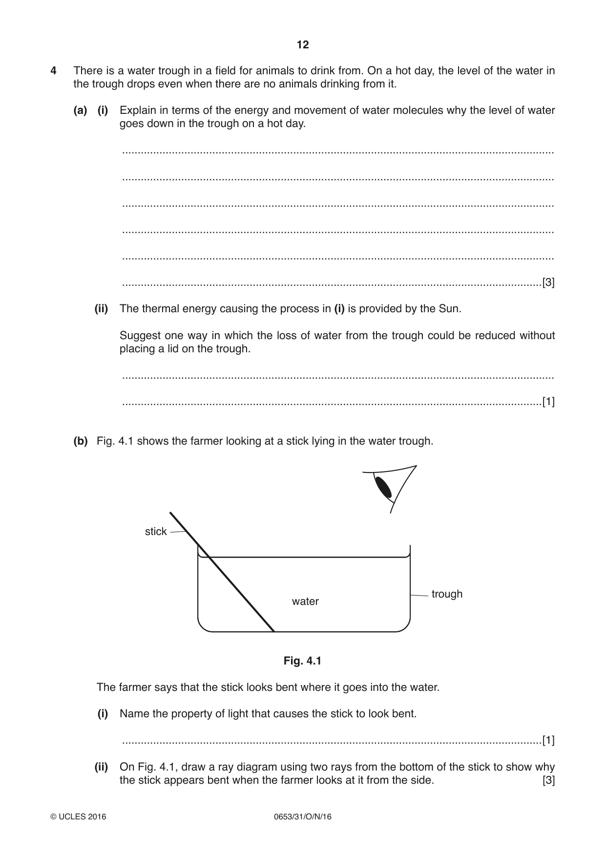 Cambridge IGCSE Science - Combined 0653 2016 Oct/Nov Paper 3 · Variant 1 question paper, page 12 of 24