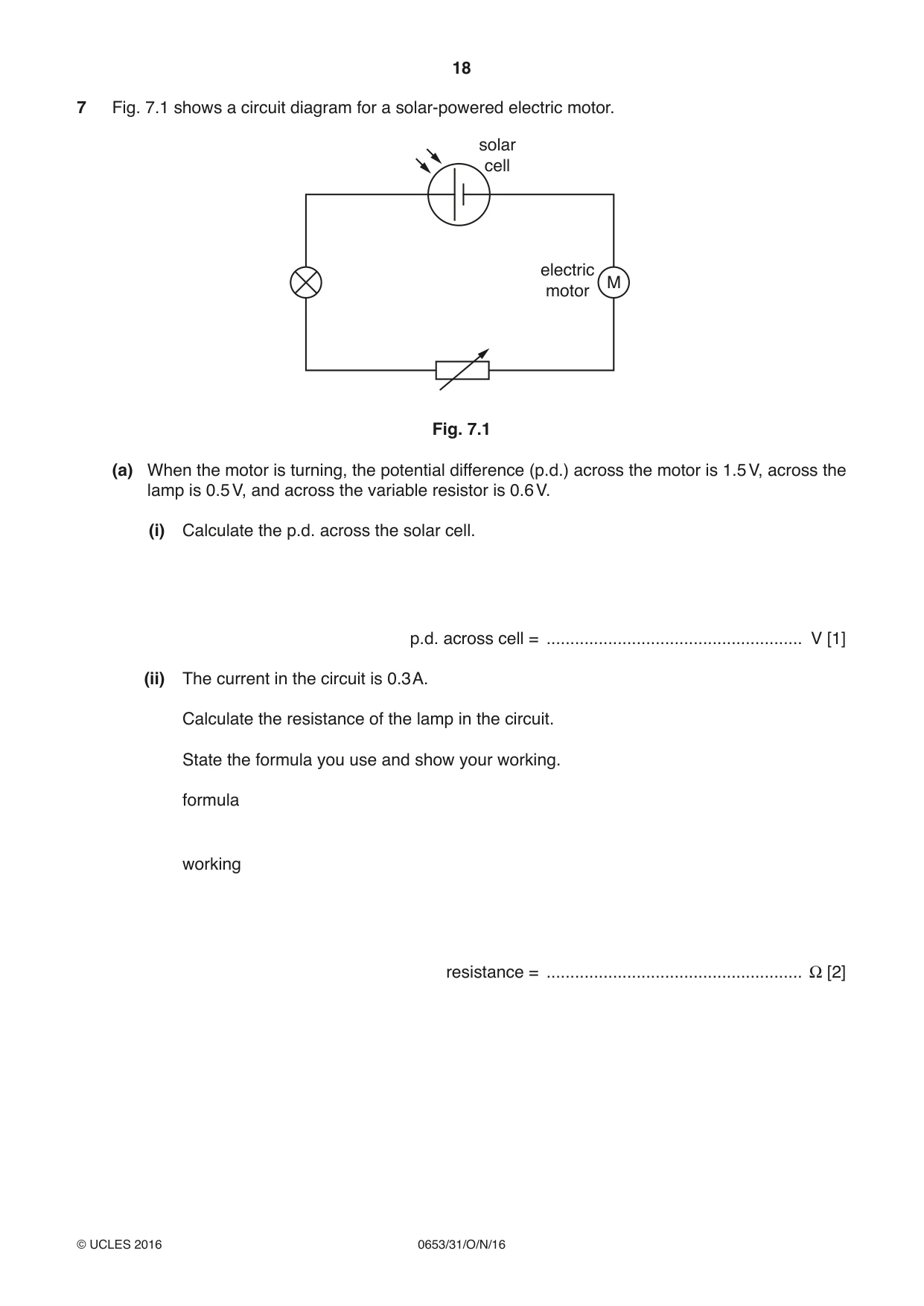 Cambridge IGCSE Science - Combined 0653 2016 Oct/Nov Paper 3 · Variant 1 question paper, page 18 of 24