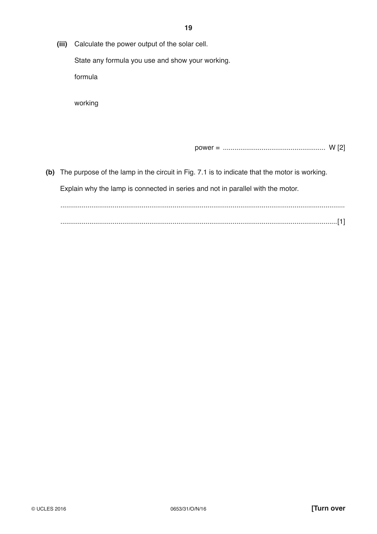 Cambridge IGCSE Science - Combined 0653 2016 Oct/Nov Paper 3 · Variant 1 question paper, page 19 of 24