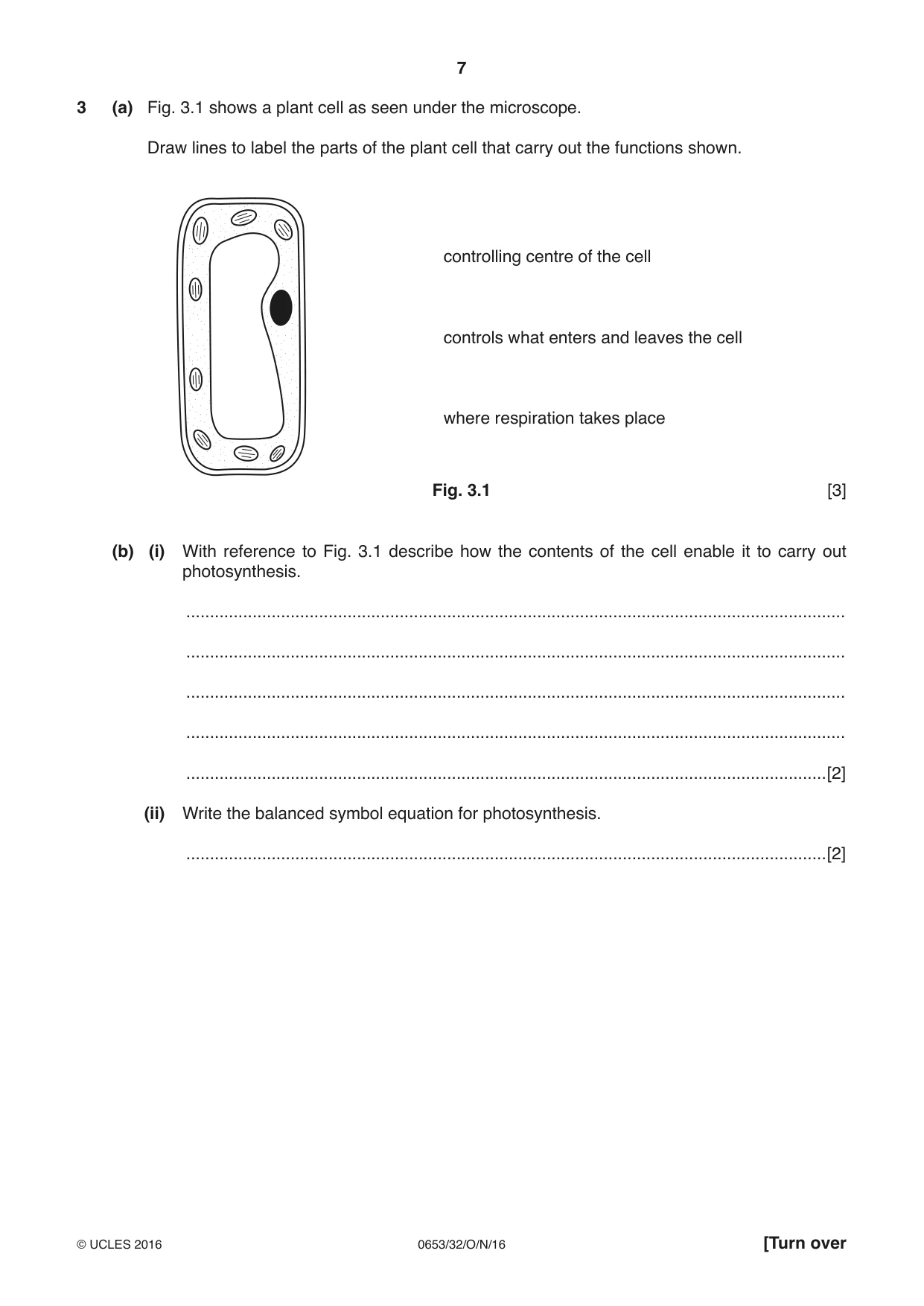 Cambridge IGCSE Science - Combined 0653 2016 Oct/Nov Paper 3 · Variant 2 question paper, page 7 of 20