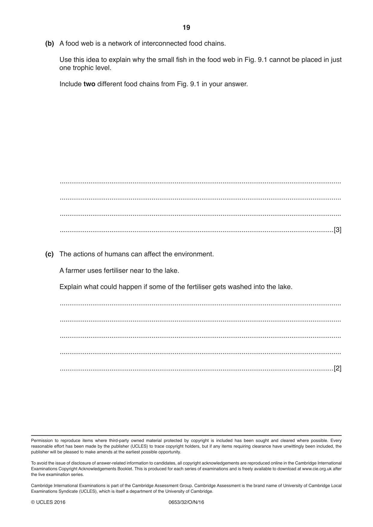 Cambridge IGCSE Science - Combined 0653 2016 Oct/Nov Paper 3 · Variant 2 question paper, page 19 of 20