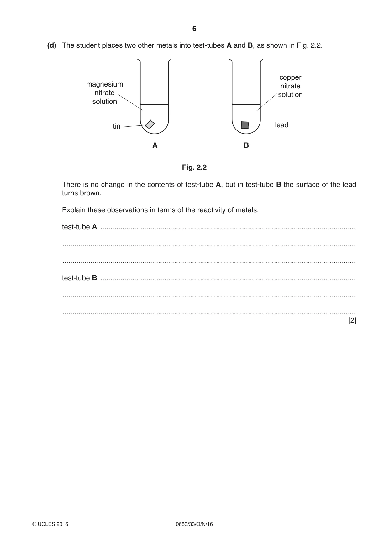 Cambridge IGCSE Science - Combined 0653 2016 Oct/Nov Paper 3 · Variant 3 question paper, page 6 of 24