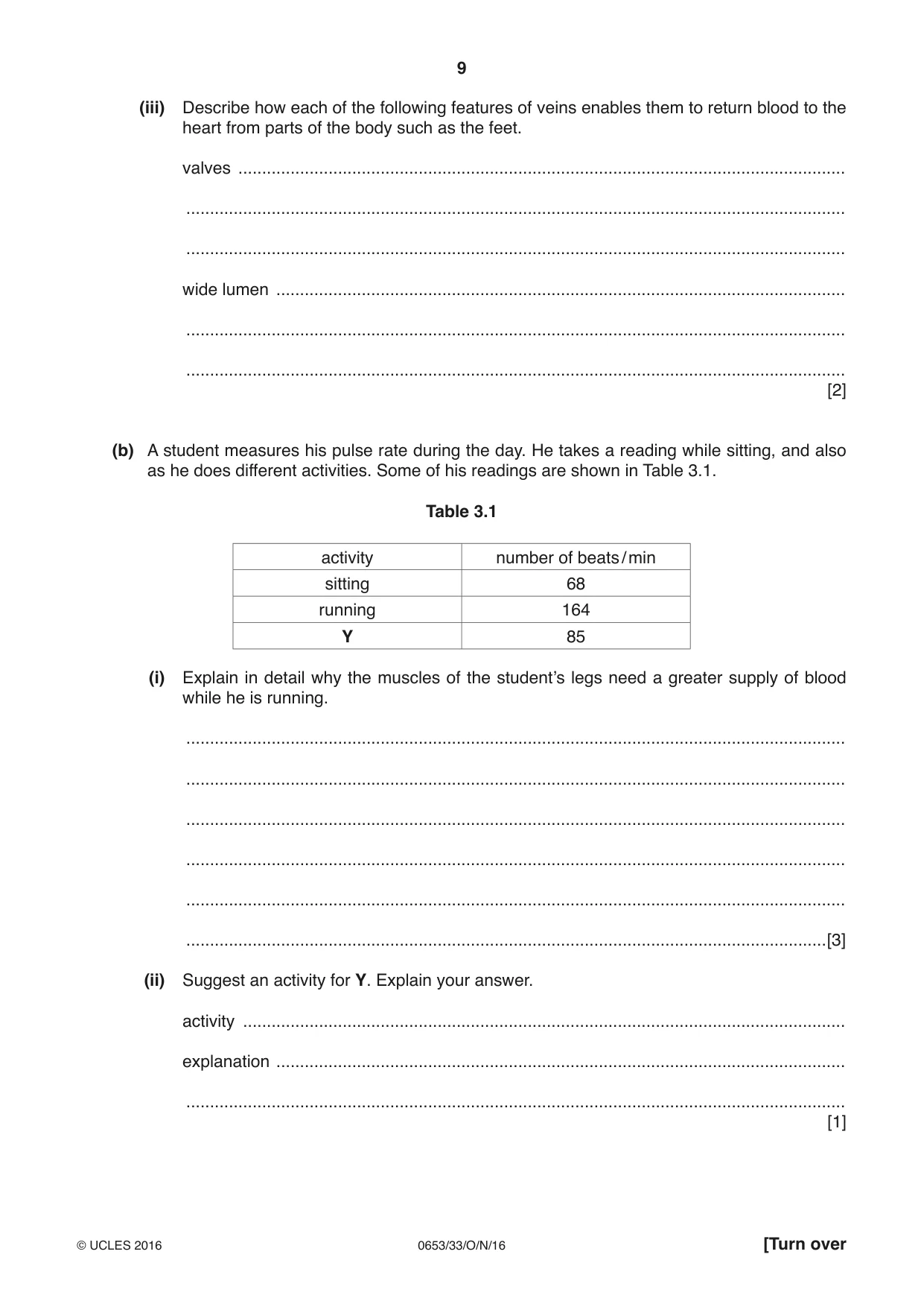 Cambridge IGCSE Science - Combined 0653 2016 Oct/Nov Paper 3 · Variant 3 question paper, page 9 of 24