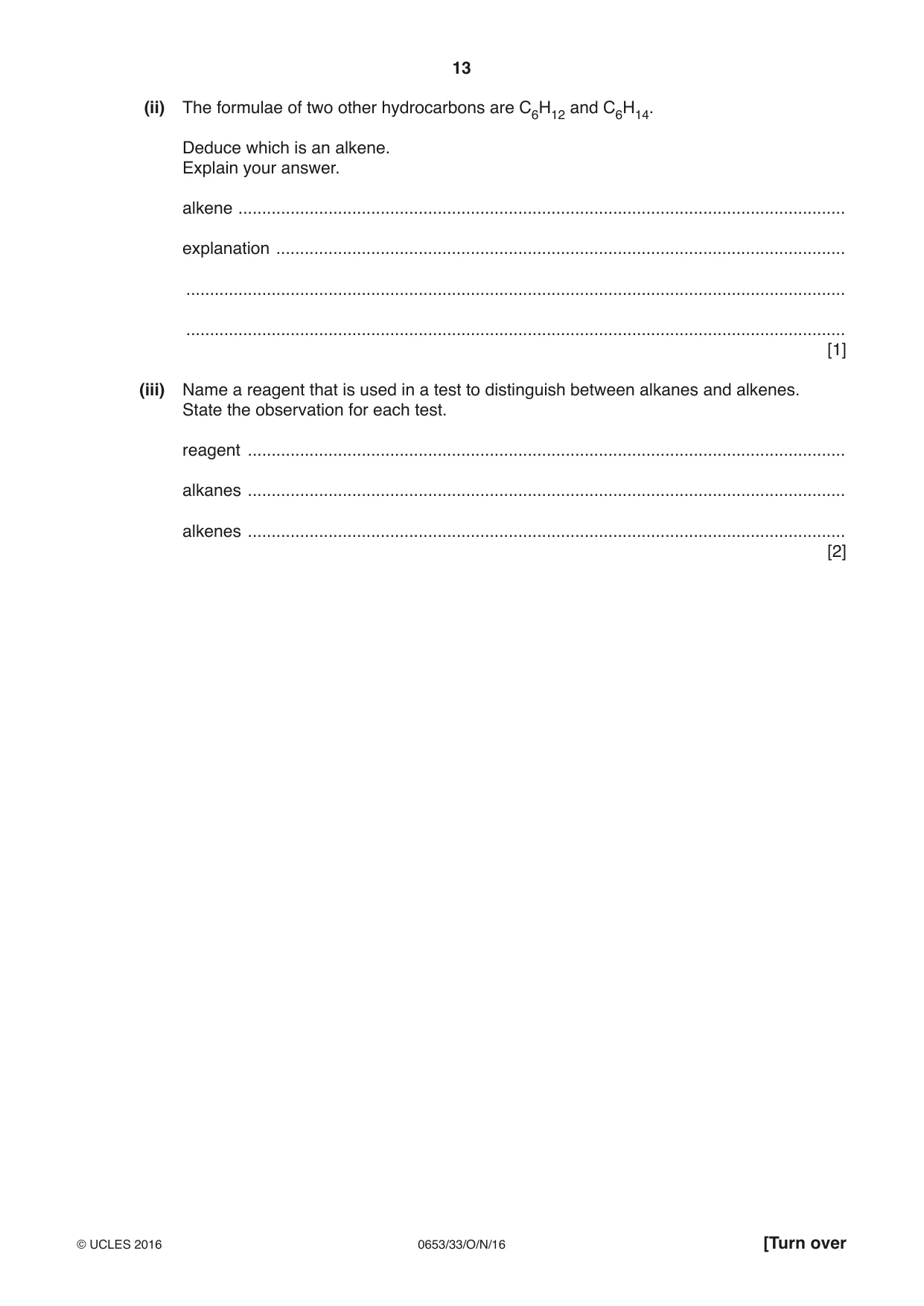 Cambridge IGCSE Science - Combined 0653 2016 Oct/Nov Paper 3 · Variant 3 question paper, page 13 of 24