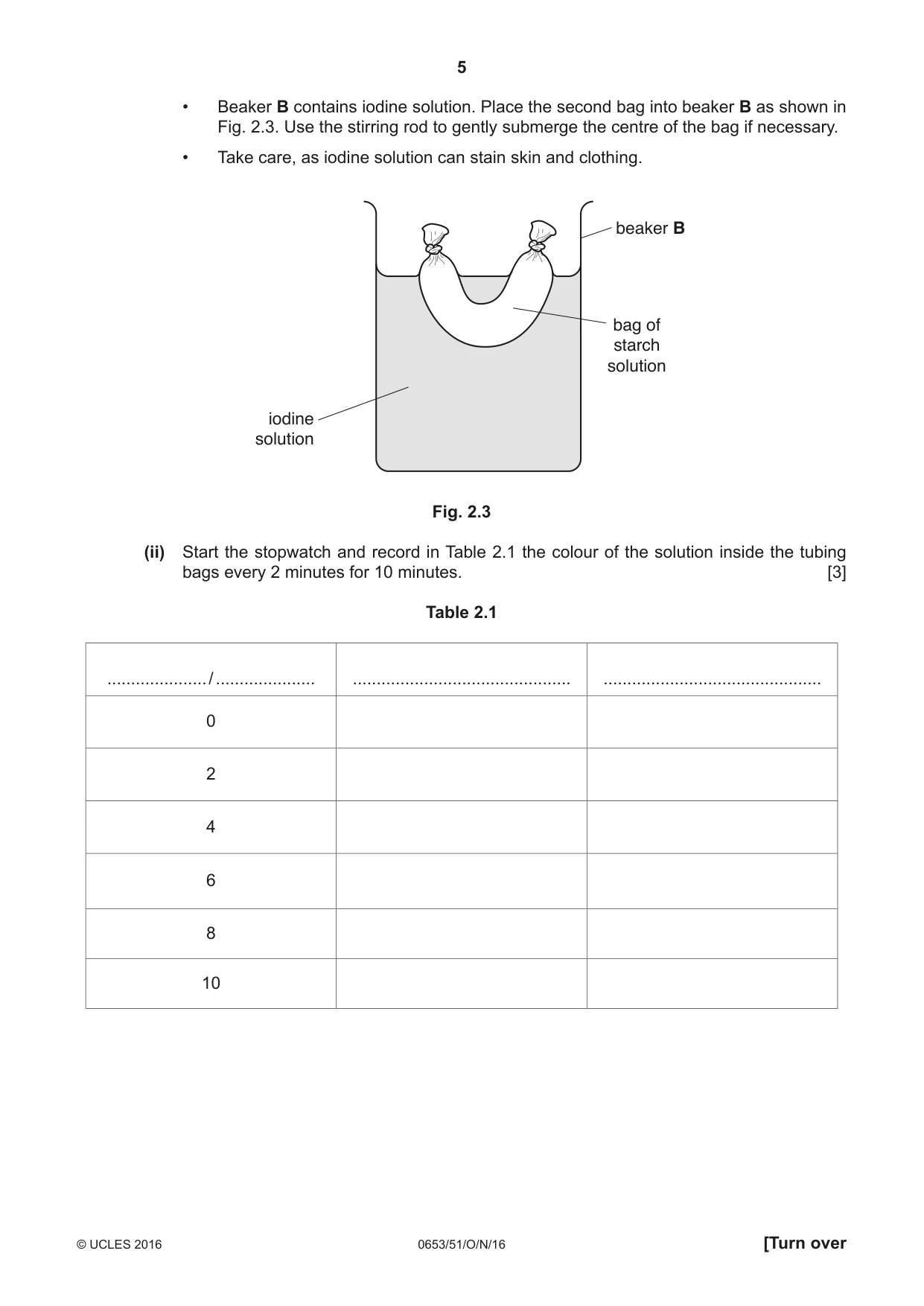 Cambridge IGCSE Science - Combined 0653 2016 Oct/Nov Paper 5 · Variant 1 question paper, page 5 of 12