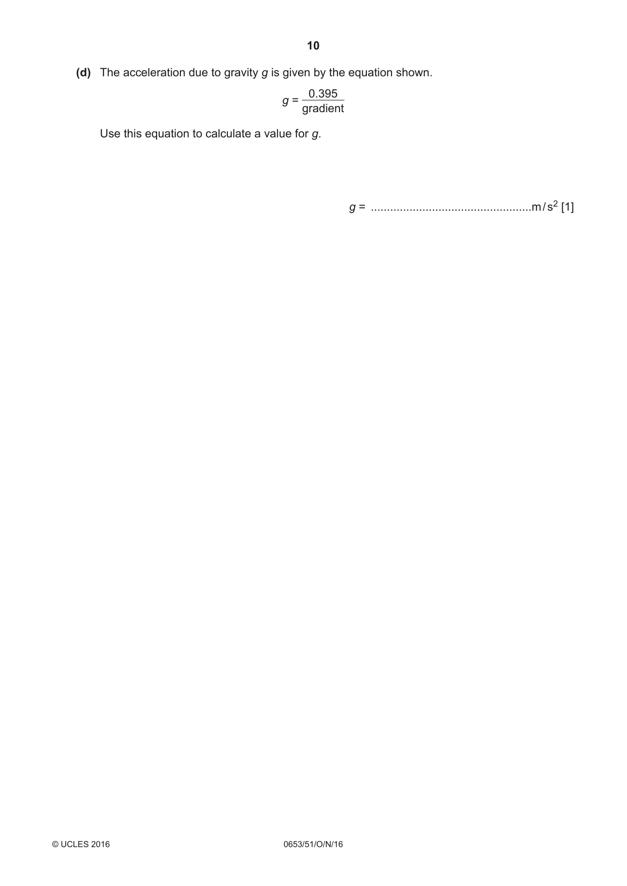Cambridge IGCSE Science - Combined 0653 2016 Oct/Nov Paper 5 · Variant 1 question paper, page 10 of 12