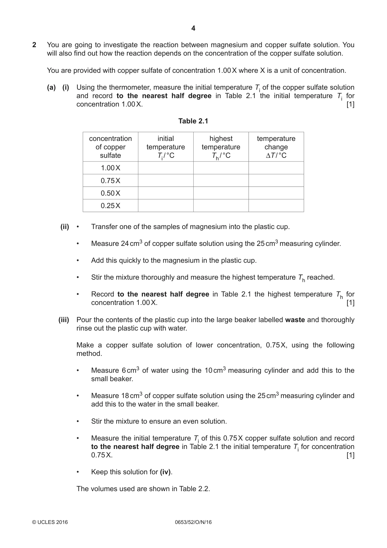 Cambridge IGCSE Science - Combined 0653 2016 Oct/Nov Paper 5 · Variant 2 question paper, page 4 of 8