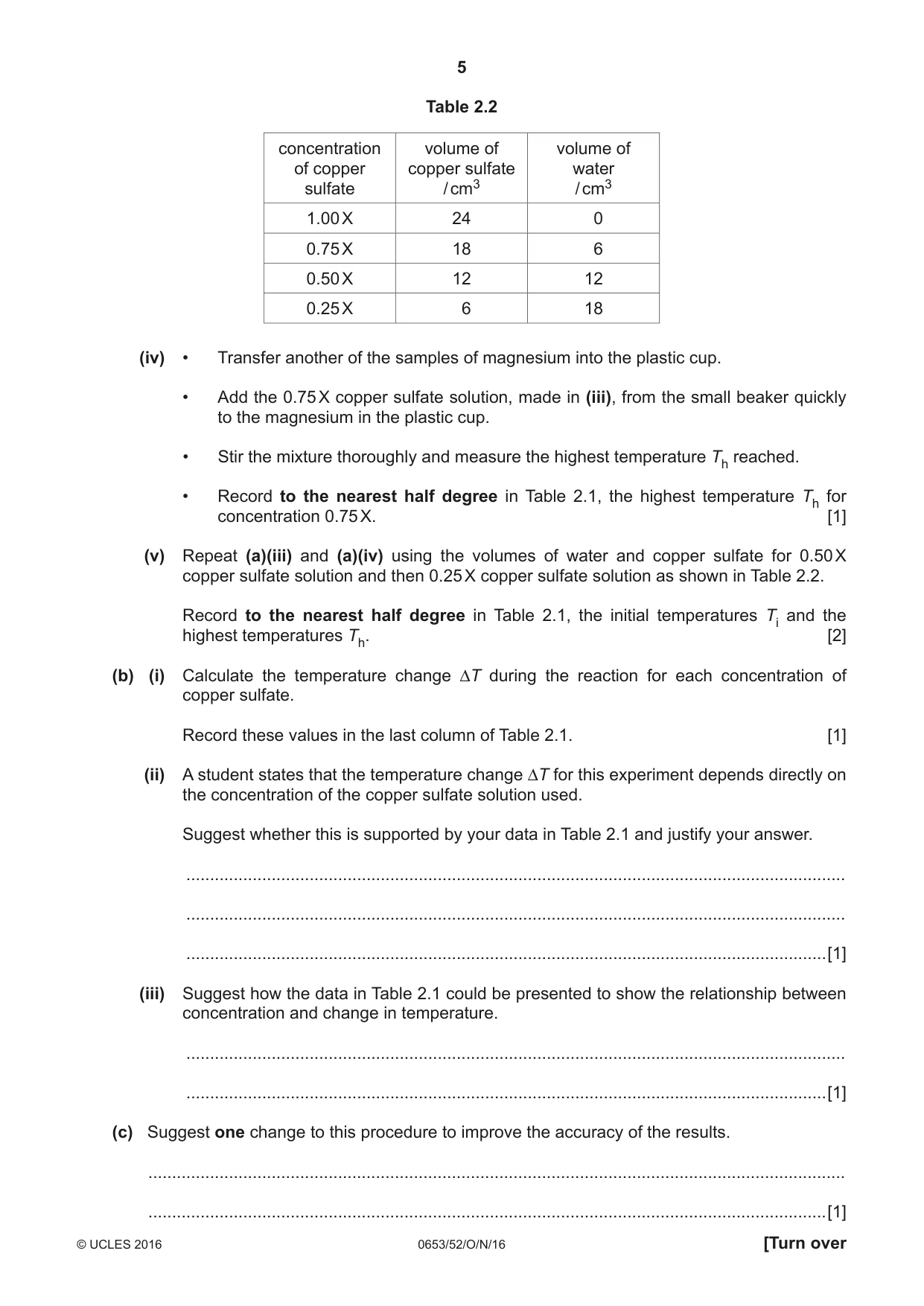 Cambridge IGCSE Science - Combined 0653 2016 Oct/Nov Paper 5 · Variant 2 question paper, page 5 of 8