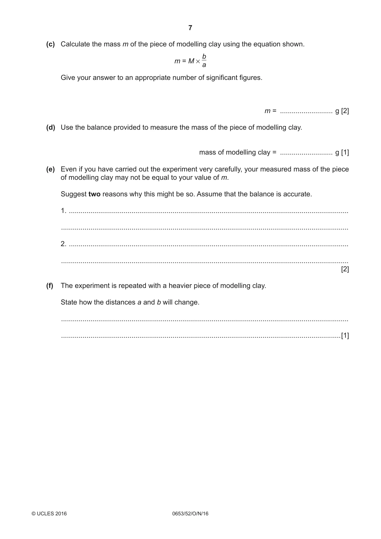 Cambridge IGCSE Science - Combined 0653 2016 Oct/Nov Paper 5 · Variant 2 question paper, page 7 of 8