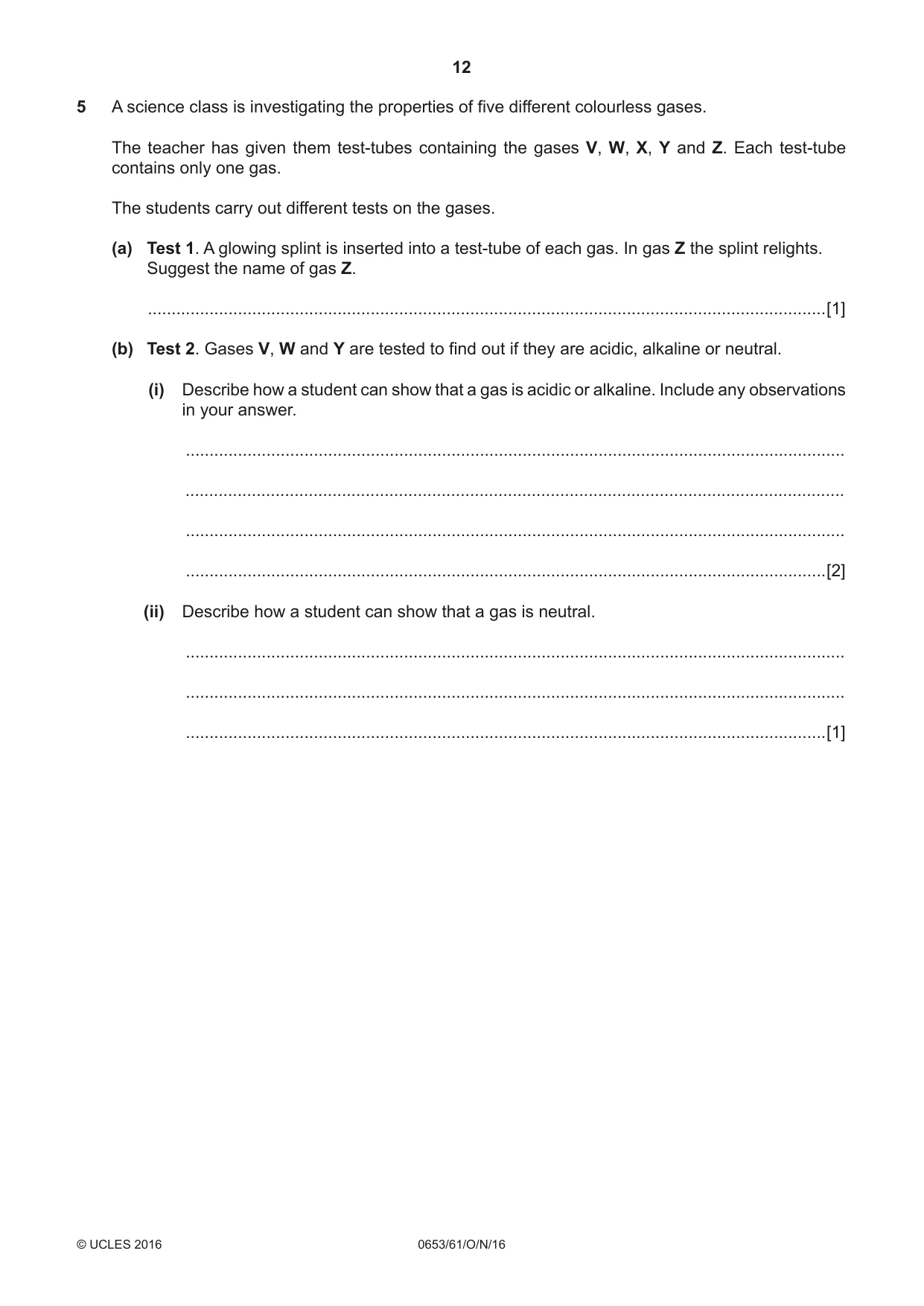 Cambridge IGCSE Science - Combined 0653 2016 Oct/Nov Paper 6 · Variant 1 question paper, page 12 of 16