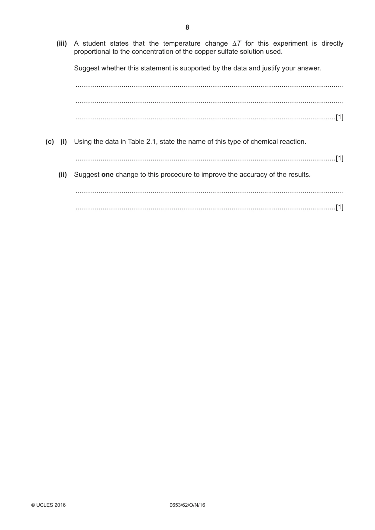 Cambridge IGCSE Science - Combined 0653 2016 Oct/Nov Paper 6 · Variant 2 question paper, page 8 of 20