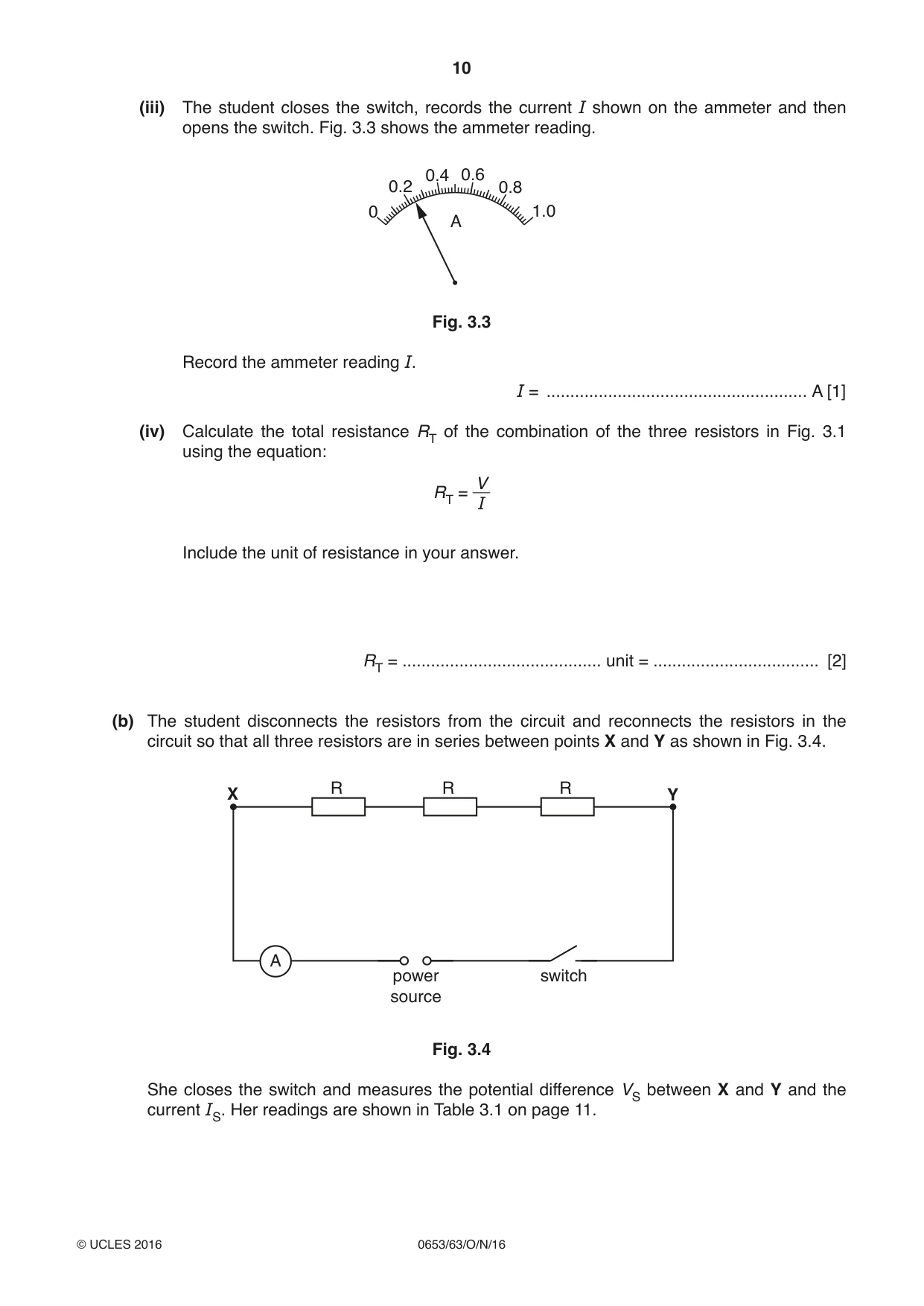 Cambridge IGCSE Science - Combined 0653 2016 Oct/Nov Paper 6 · Variant 3 question paper, page 10 of 20
