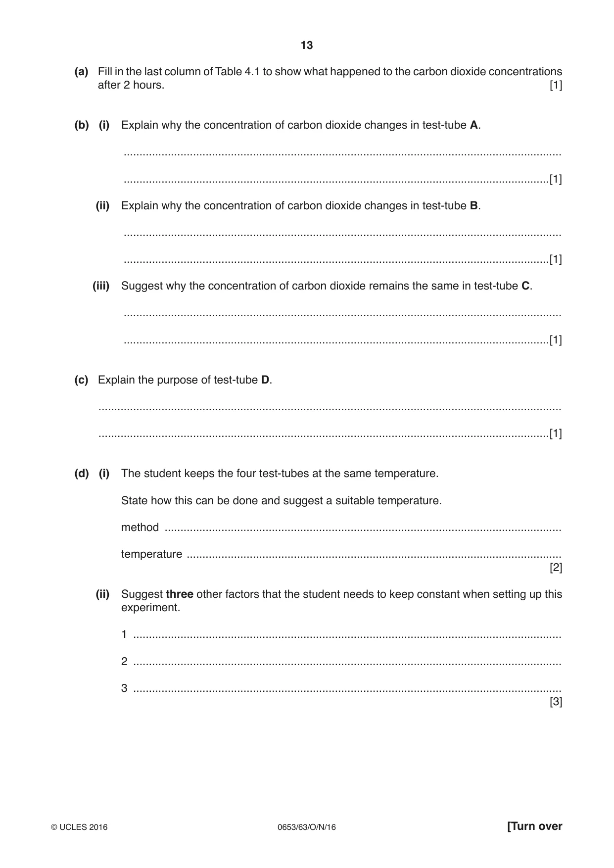 Cambridge IGCSE Science - Combined 0653 2016 Oct/Nov Paper 6 · Variant 3 question paper, page 13 of 20