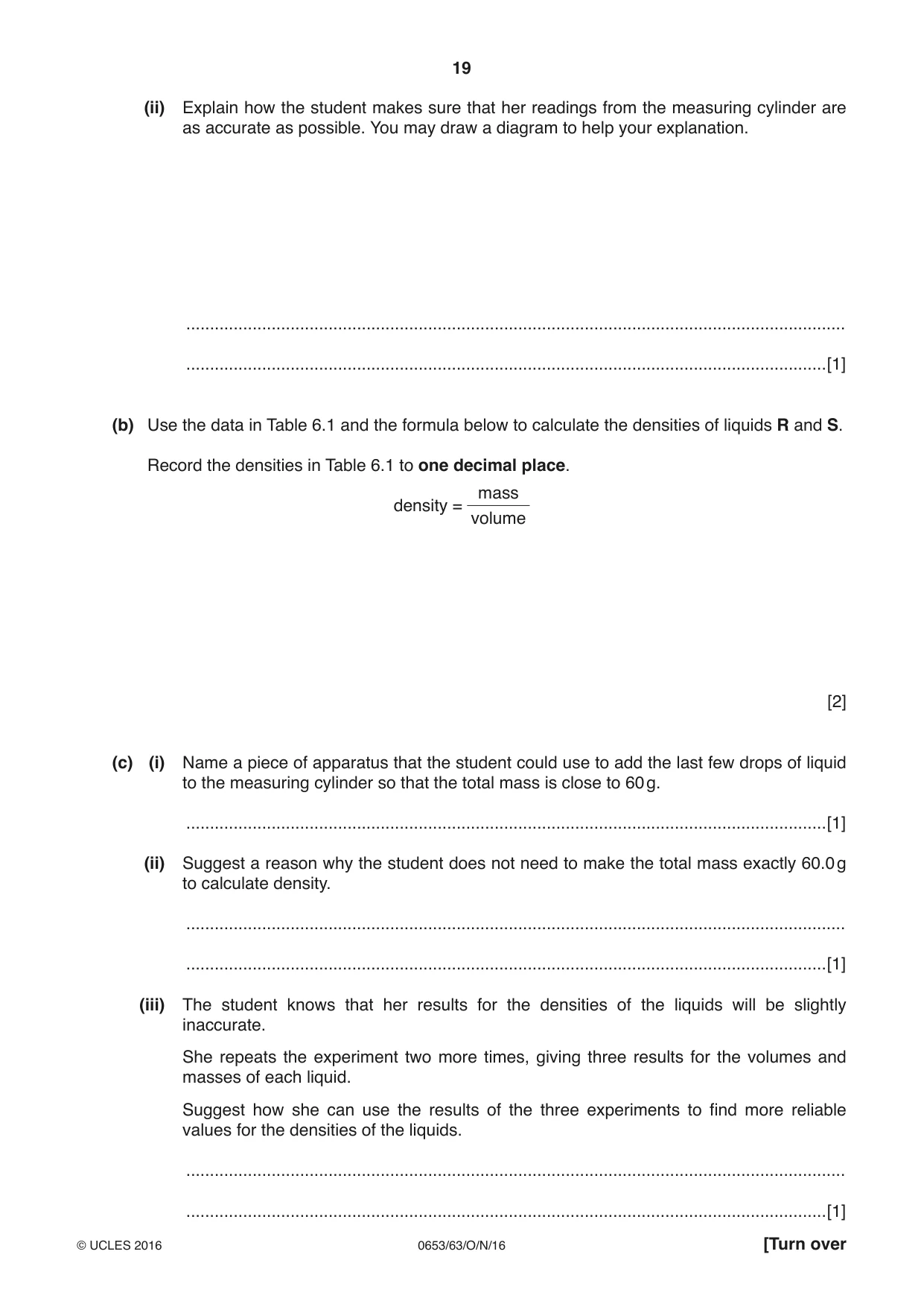Cambridge IGCSE Science - Combined 0653 2016 Oct/Nov Paper 6 · Variant 3 question paper, page 19 of 20