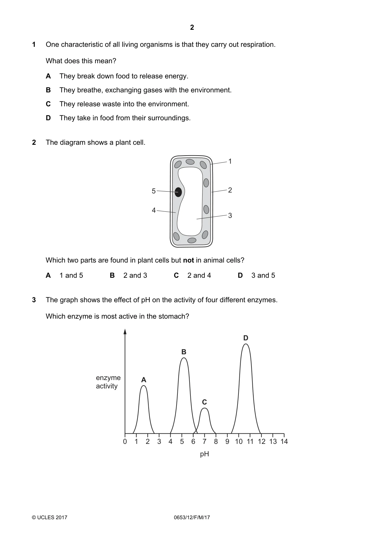 Cambridge IGCSE Science - Combined 0653 2017 Feb/March Paper 1 · Variant 2 question paper, page 2 of 16