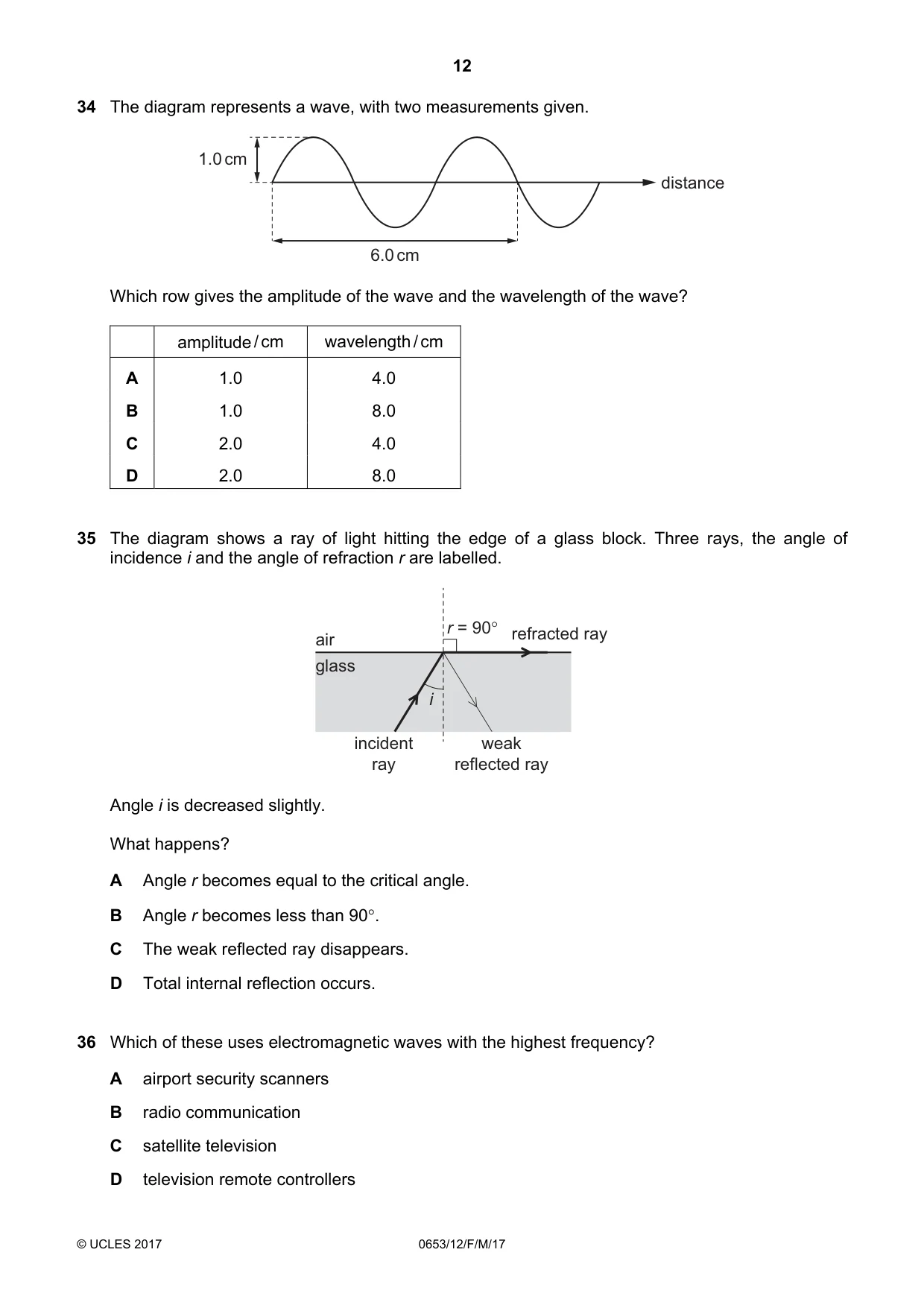 Cambridge IGCSE Science - Combined 0653 2017 Feb/March Paper 1 · Variant 2 question paper, page 12 of 16