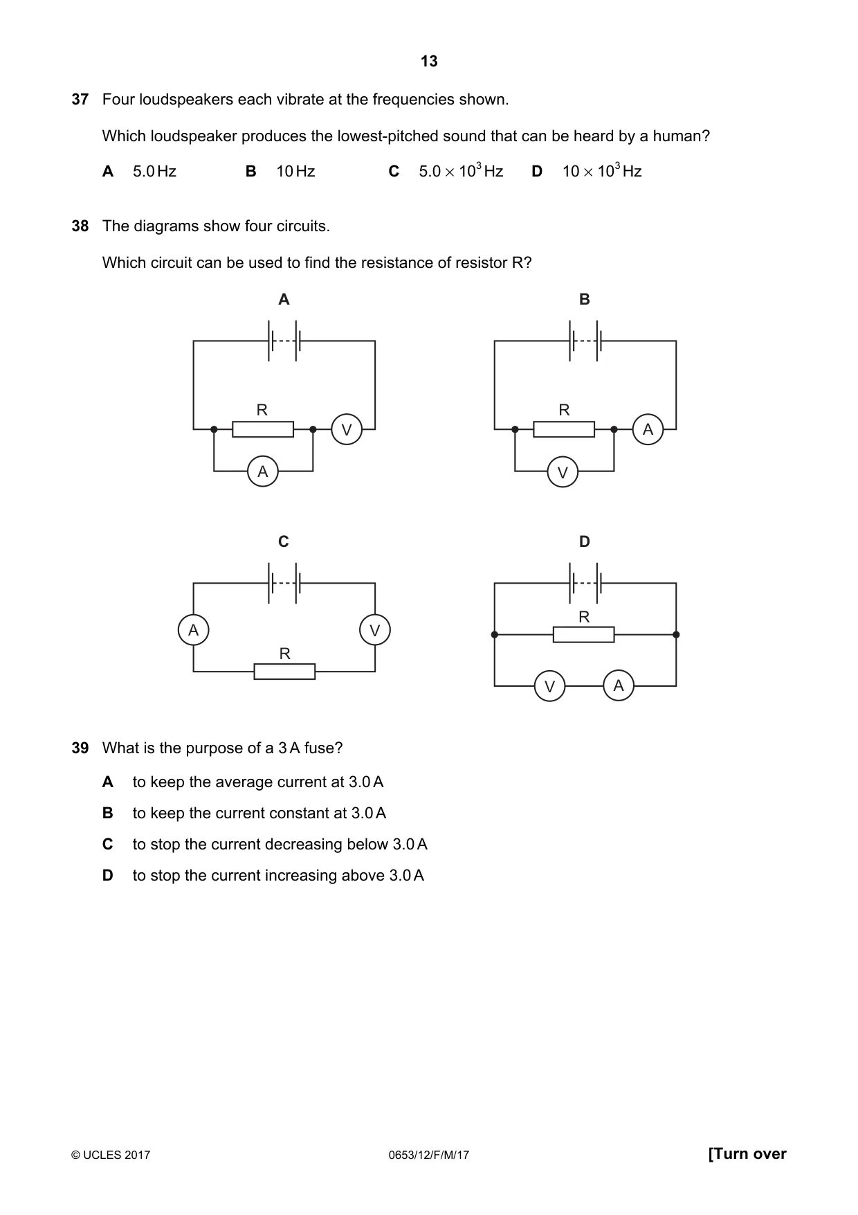 Cambridge IGCSE Science - Combined 0653 2017 Feb/March Paper 1 · Variant 2 question paper, page 13 of 16