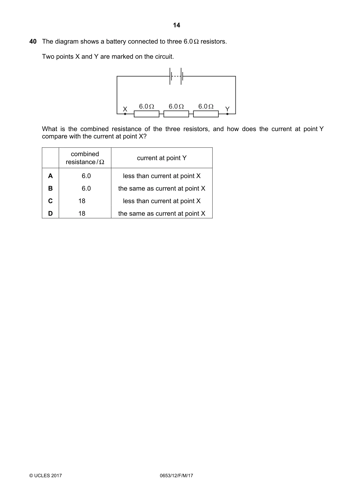 Cambridge IGCSE Science - Combined 0653 2017 Feb/March Paper 1 · Variant 2 question paper, page 14 of 16