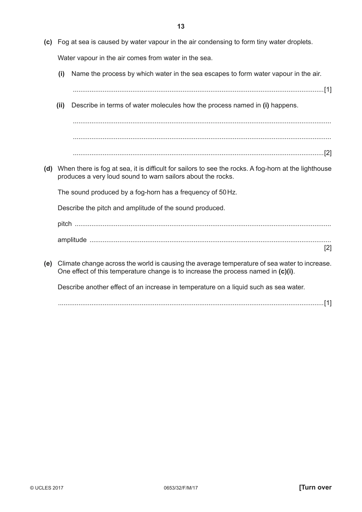 Cambridge IGCSE Science - Combined 0653 2017 Feb/March Paper 3 · Variant 2 question paper, page 13 of 20