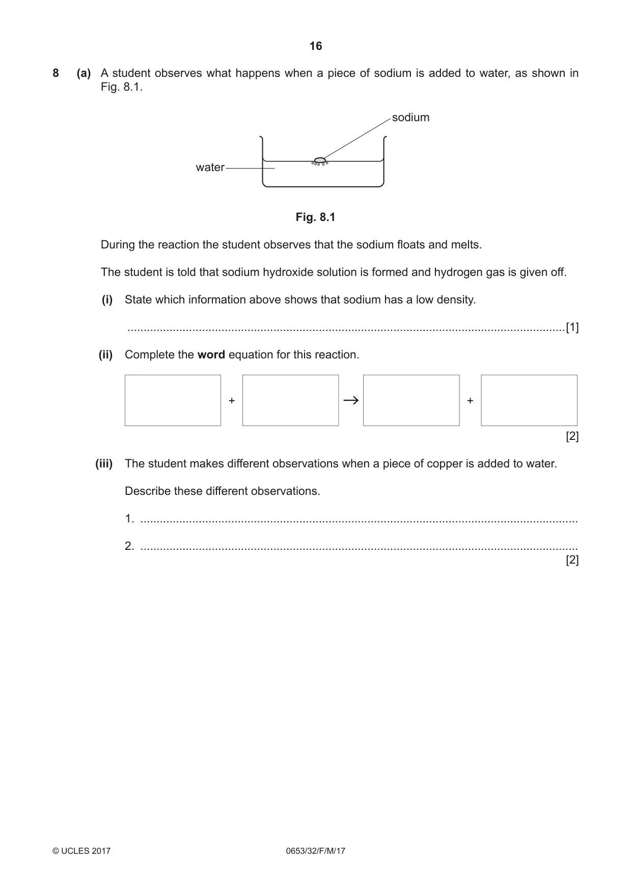Cambridge IGCSE Science - Combined 0653 2017 Feb/March Paper 3 · Variant 2 question paper, page 16 of 20