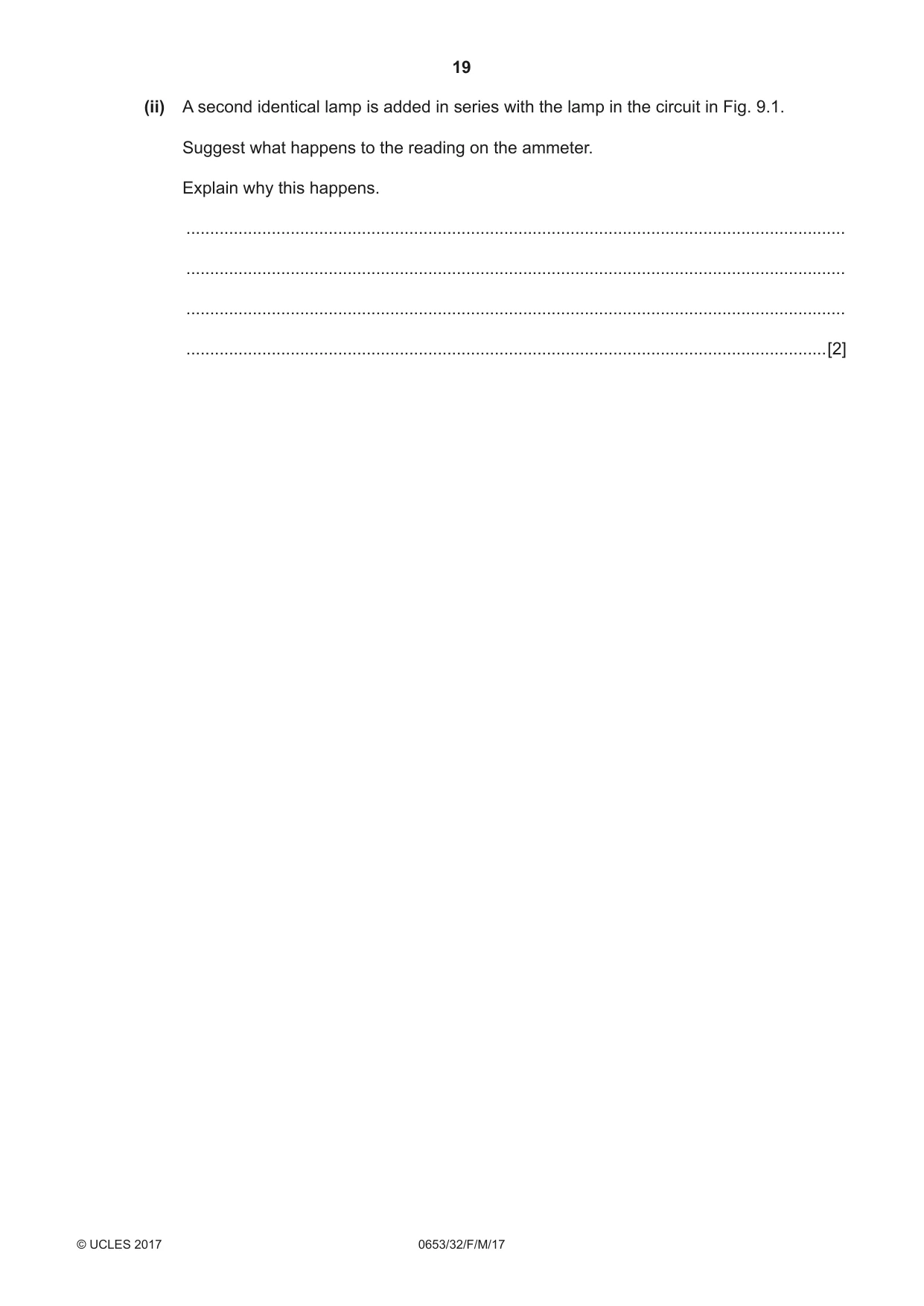 Cambridge IGCSE Science - Combined 0653 2017 Feb/March Paper 3 · Variant 2 question paper, page 19 of 20