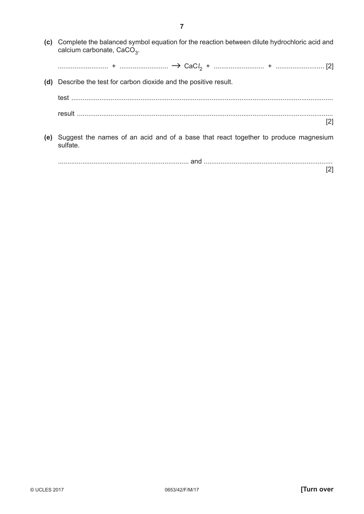 Cambridge IGCSE Science - Combined 0653 2017 Feb/March Paper 4 · Variant 2 question paper, page 7 of 20