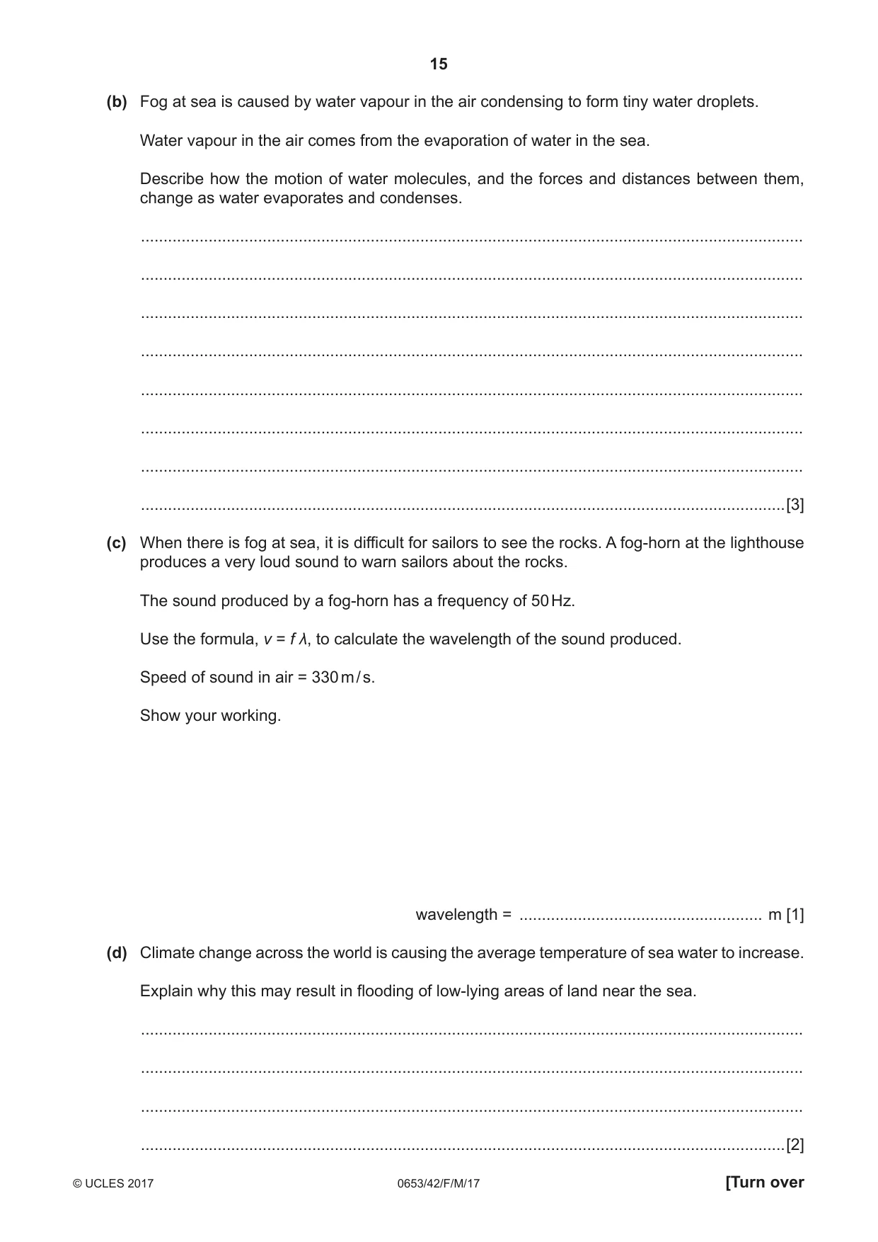 Cambridge IGCSE Science - Combined 0653 2017 Feb/March Paper 4 · Variant 2 question paper, page 15 of 20