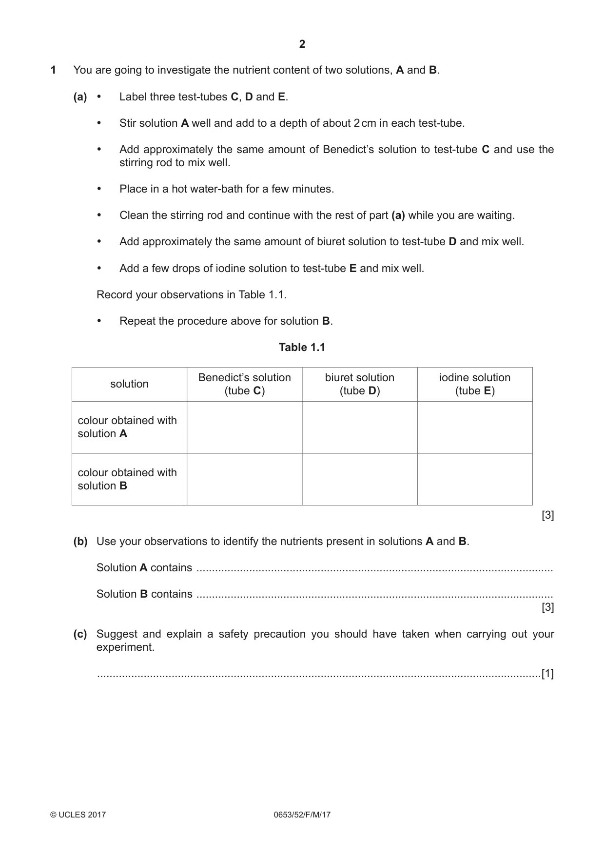 Cambridge IGCSE Science - Combined 0653 2017 Feb/March Paper 5 · Variant 2 question paper, page 2 of 12