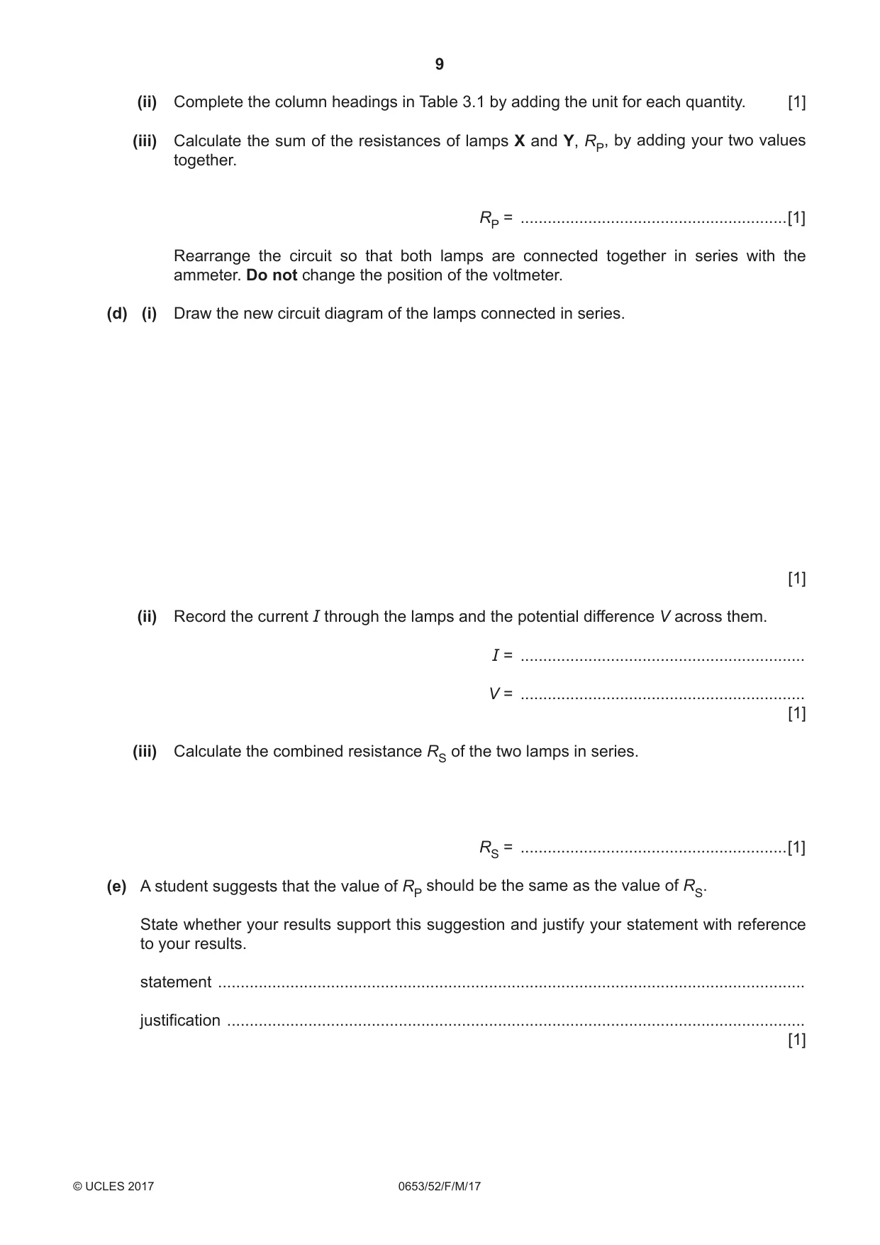 Cambridge IGCSE Science - Combined 0653 2017 Feb/March Paper 5 · Variant 2 question paper, page 9 of 12