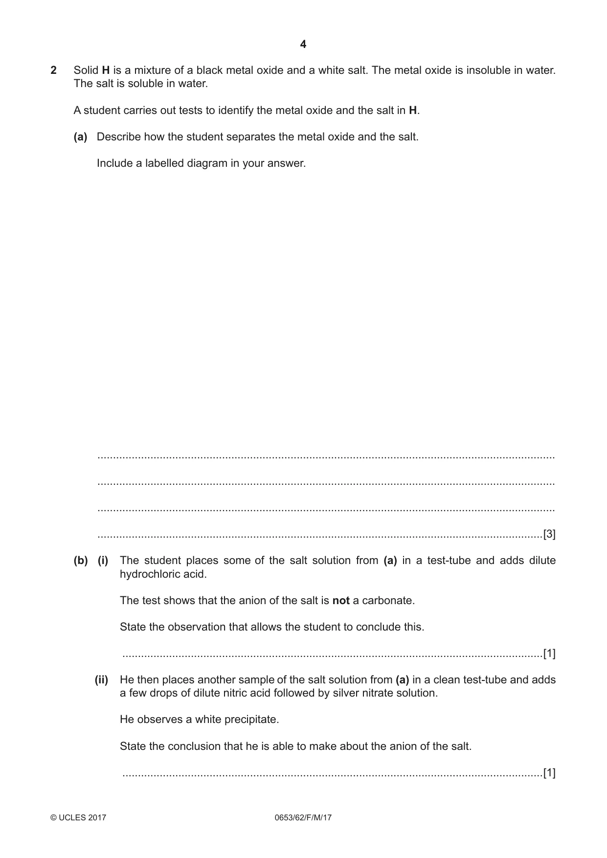 Cambridge IGCSE Science - Combined 0653 2017 Feb/March Paper 6 · Variant 2 question paper, page 4 of 20